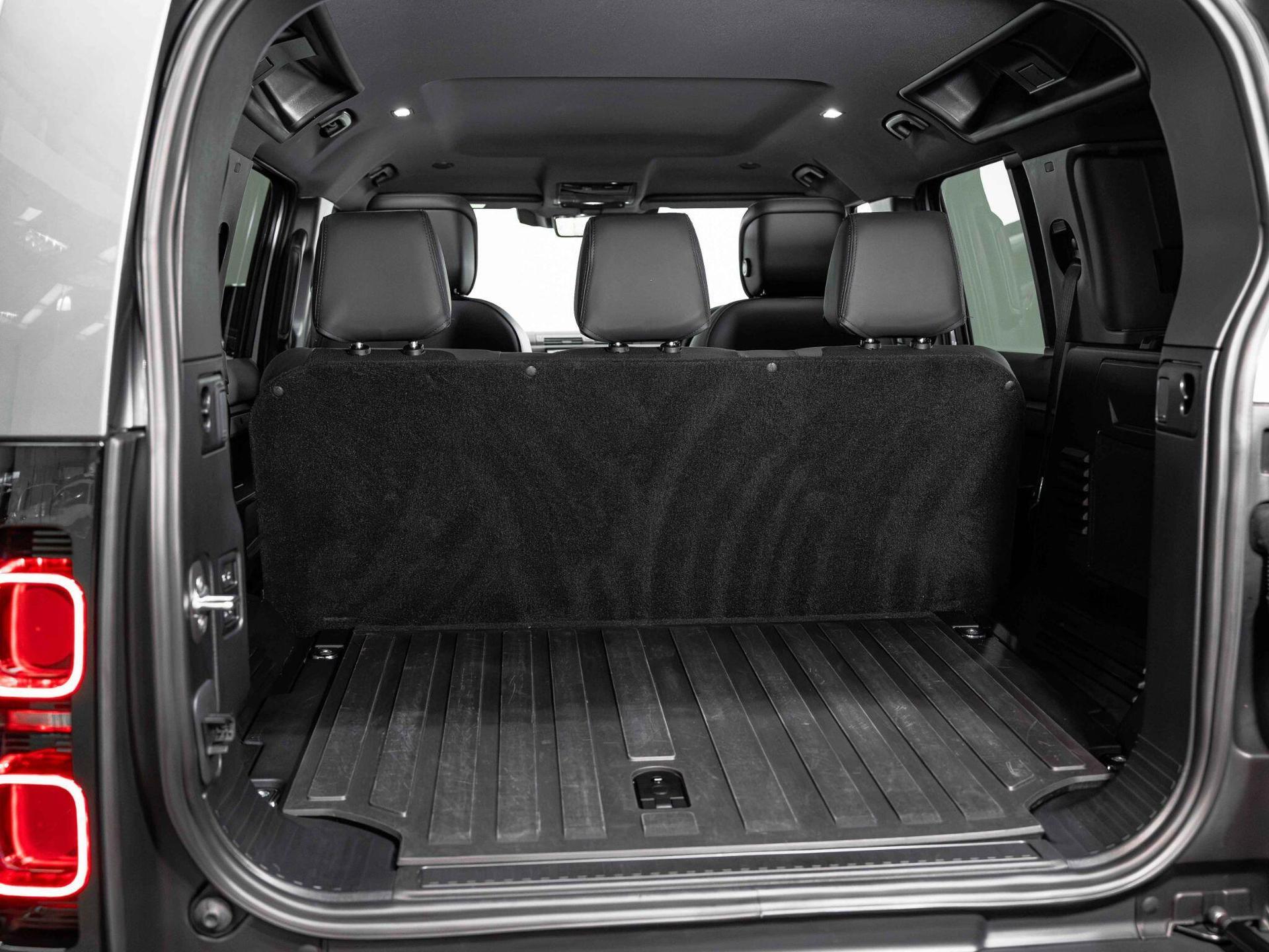 An interior shot of the boot on a 2023 Land Rover Defender 110