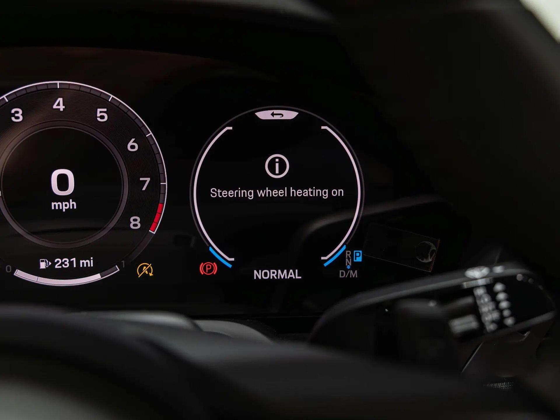 An interior shot of the driver instruments on a 2026 Porsche 911