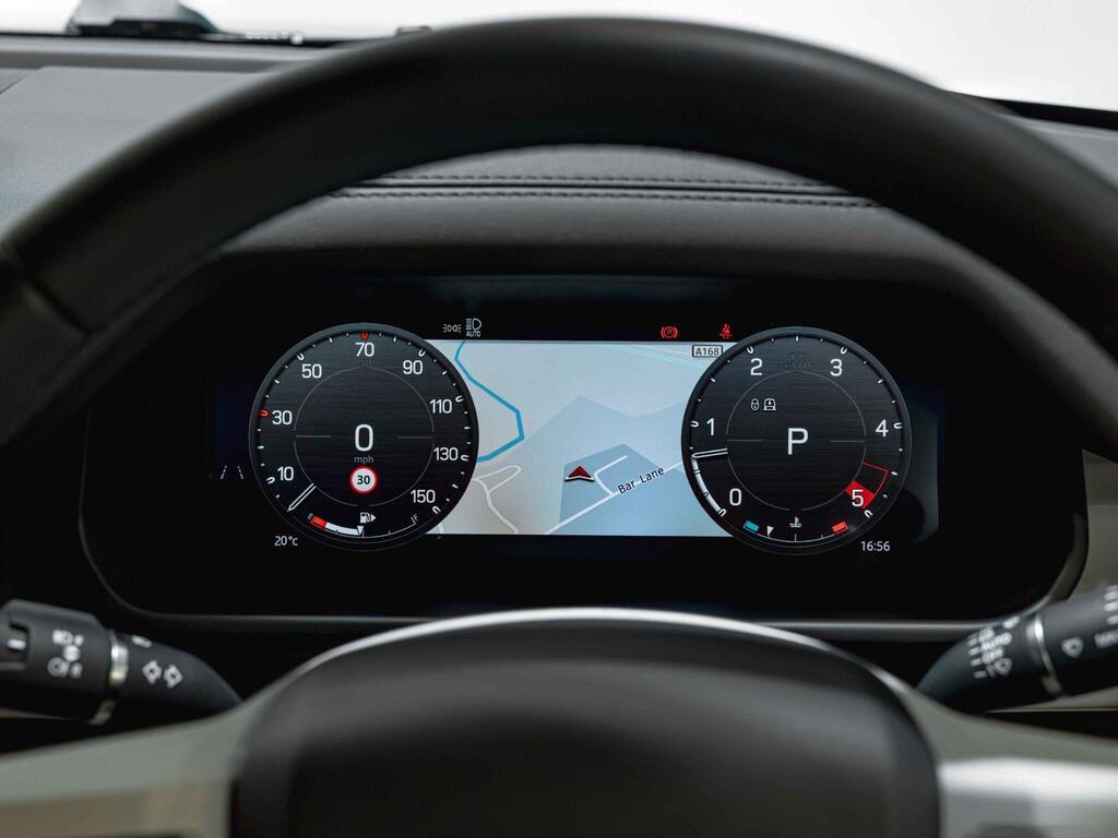 An interior shot of the driver instruments on a 2024 Land Rover Defender 110