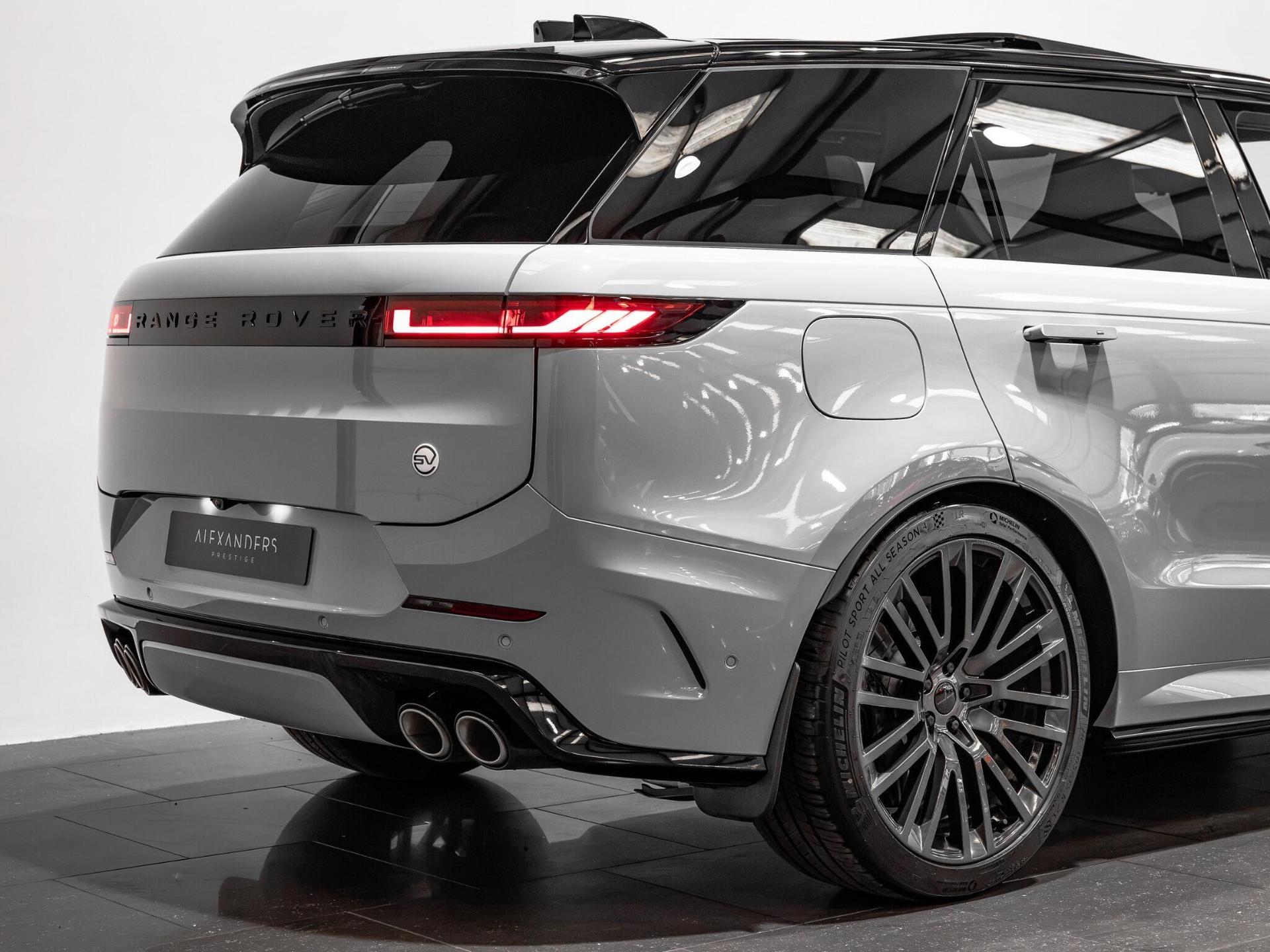 An exterior shot of the rear right on a 2026 Land Rover Range Rover Sport