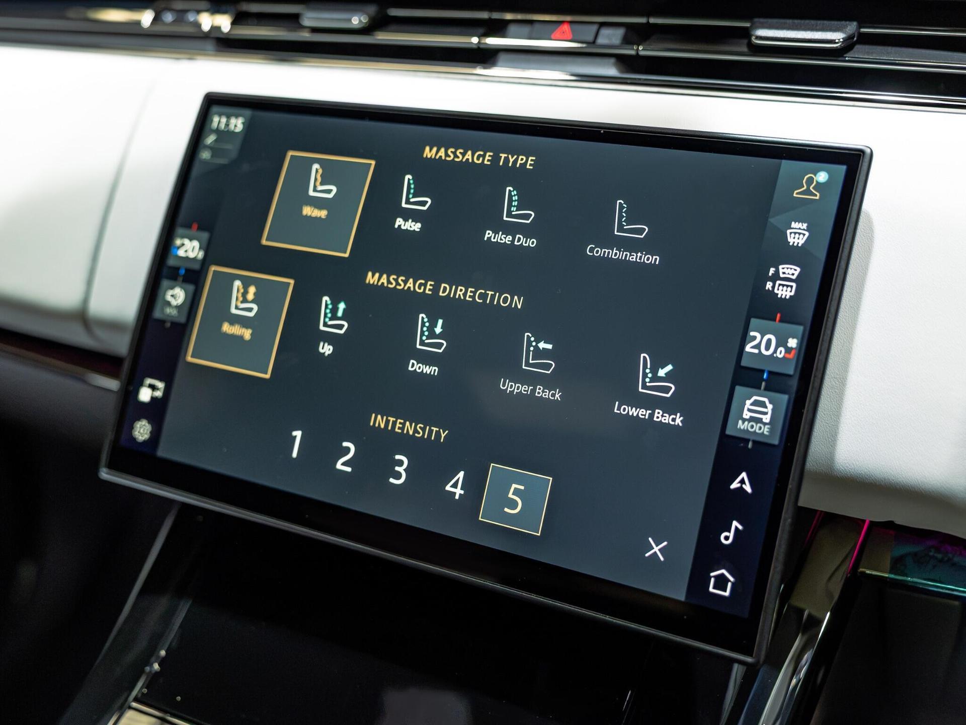 An interior shot of the infotainment system on a 2026 Land Rover Range Rover Sport