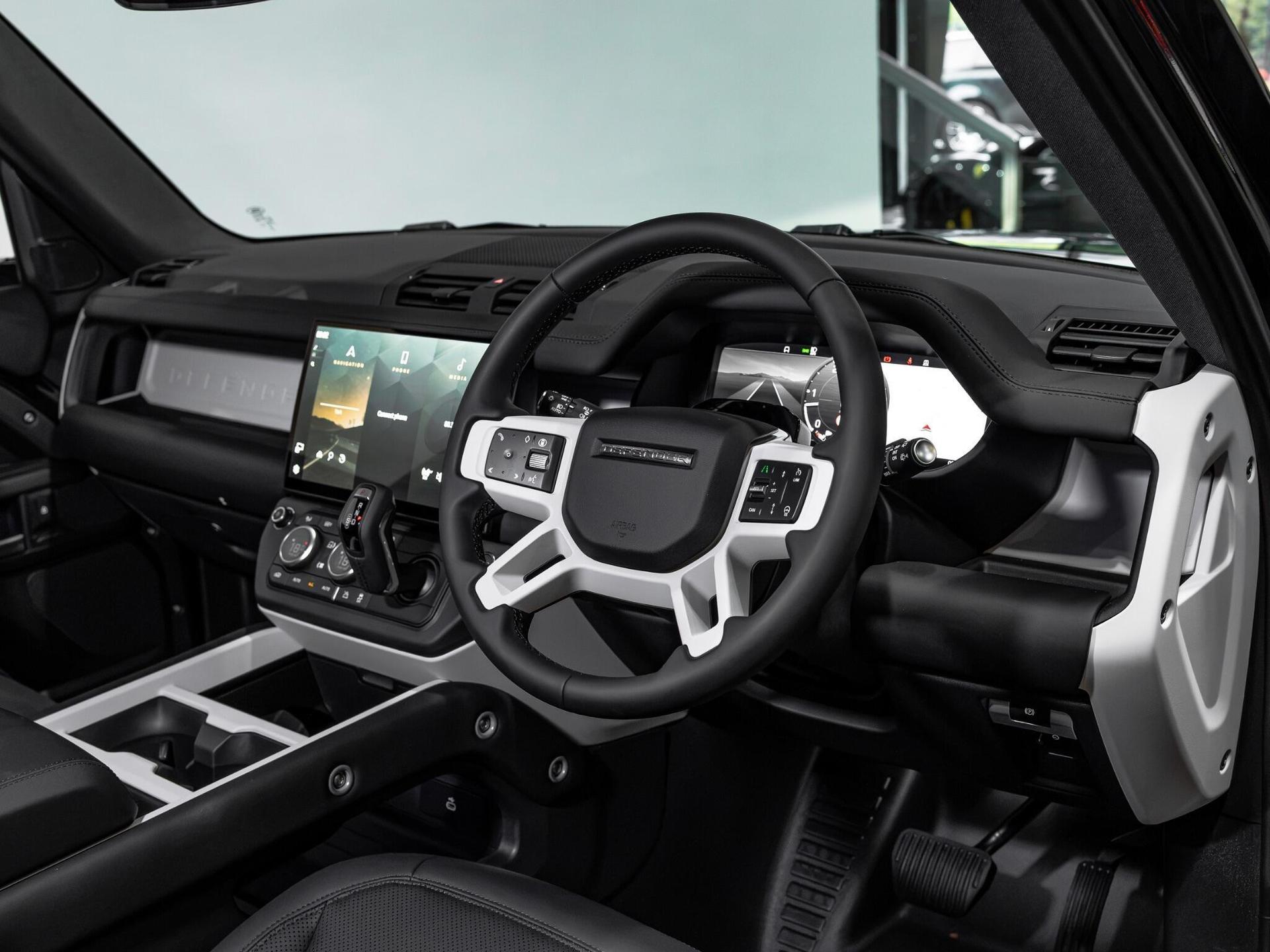 An interior shot of the interior front on a 2026 Land Rover Defender 90