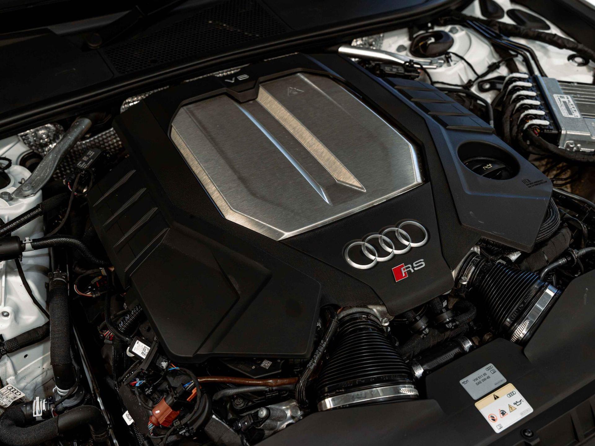 An exterior shot of the engine on a 2024 Audi RS6 Avant