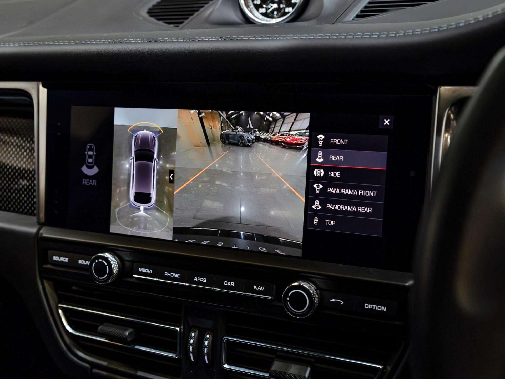 An interior shot of the infotainment system on a 2020 Porsche Macan