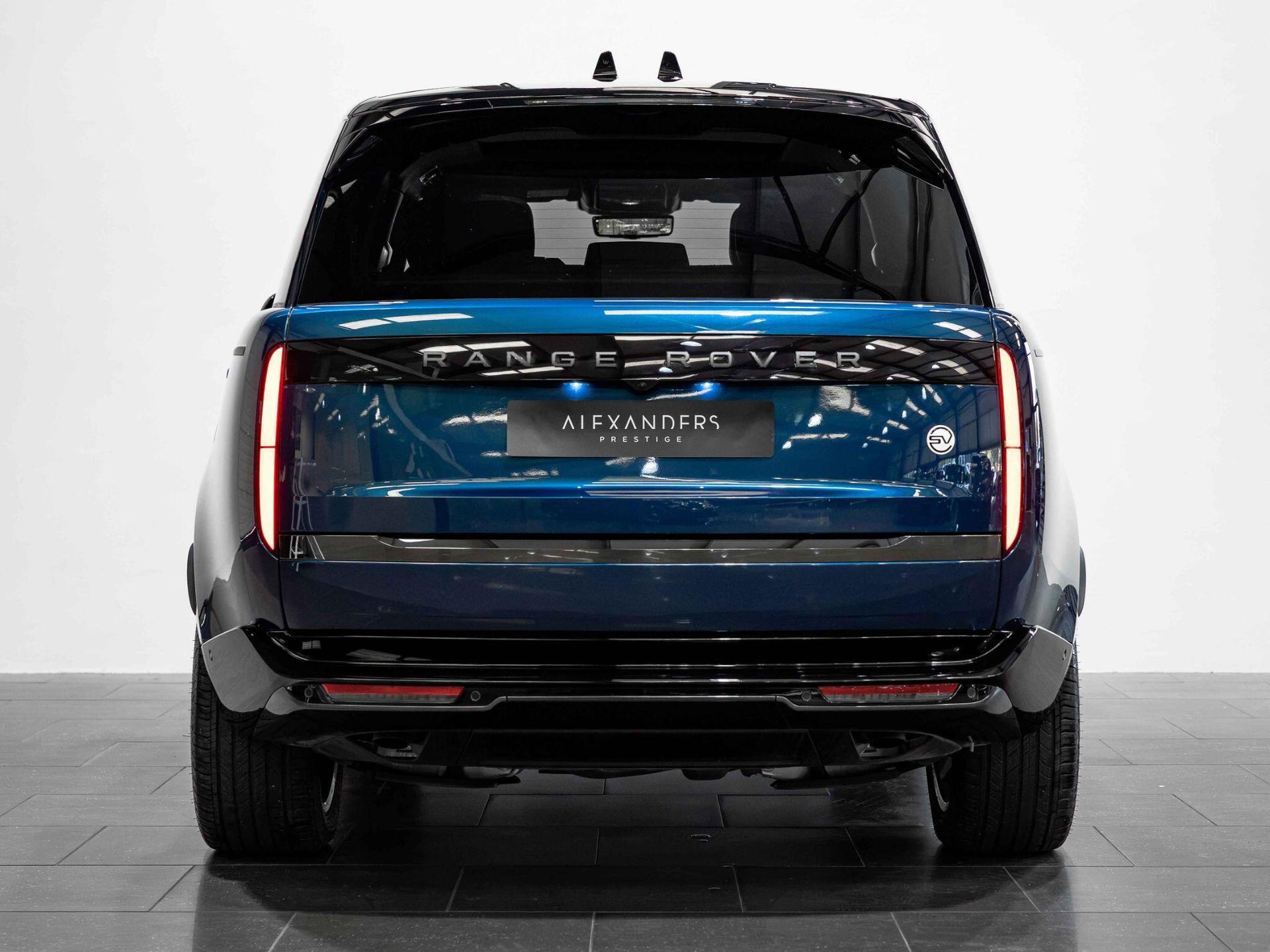 An exterior shot of the rear on a 2026 Land Rover Range Rover