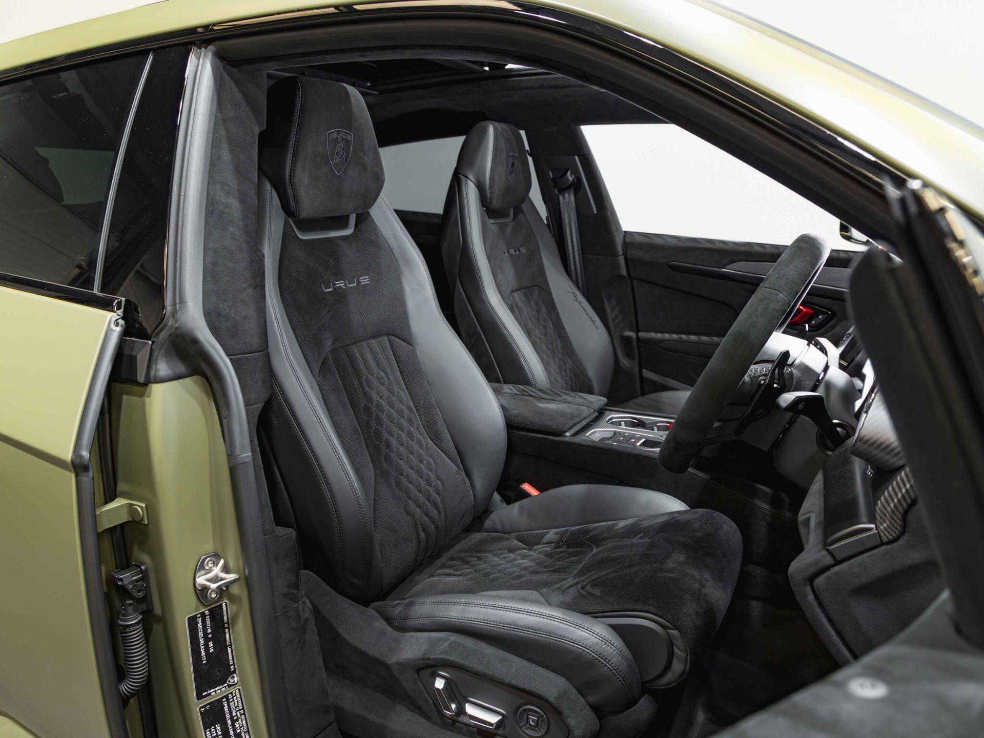 An interior shot of the driver seat on a 2024 Lamborghini Urus
