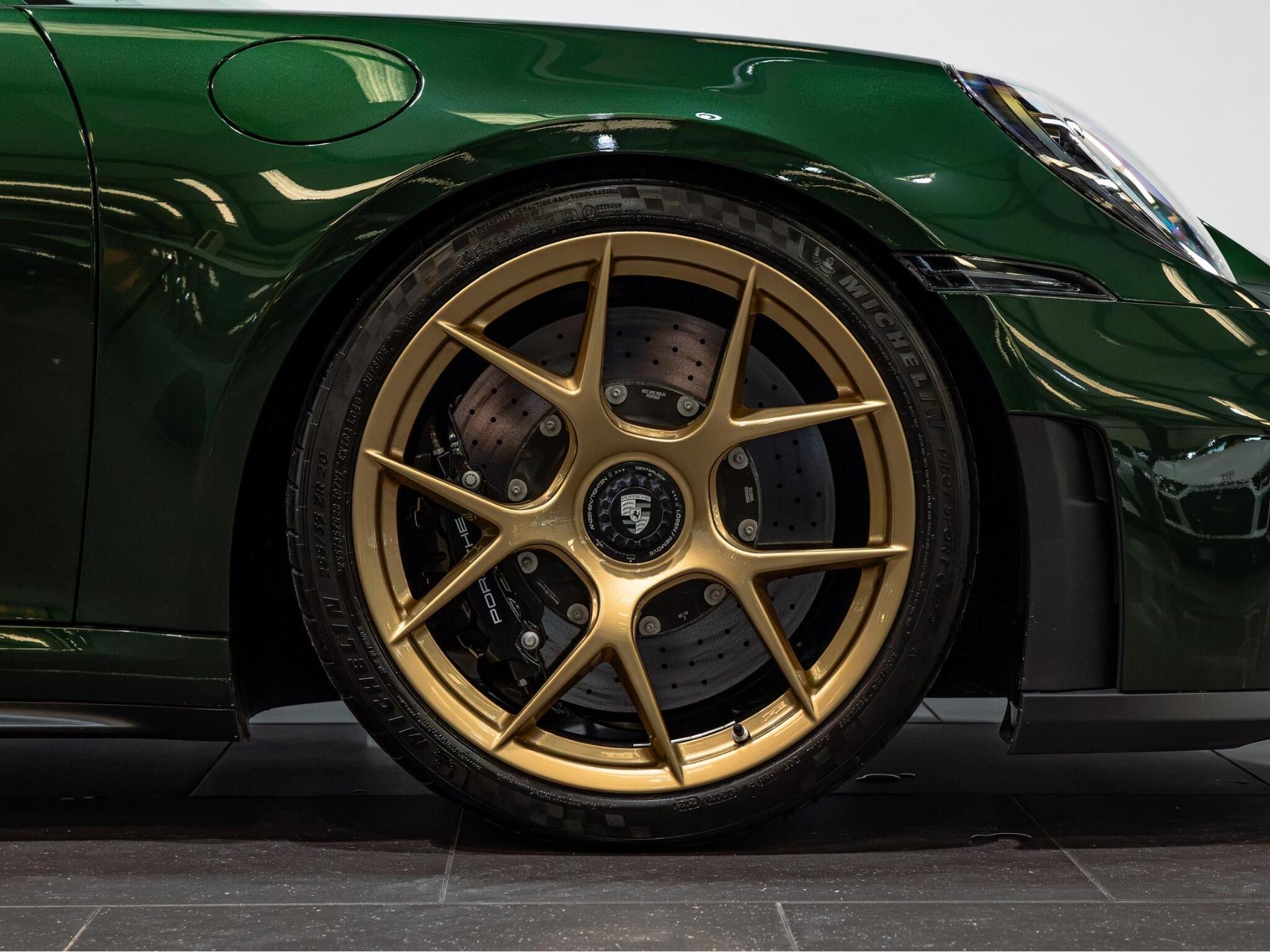 An exterior shot of the wheel on a 2025 Porsche 911