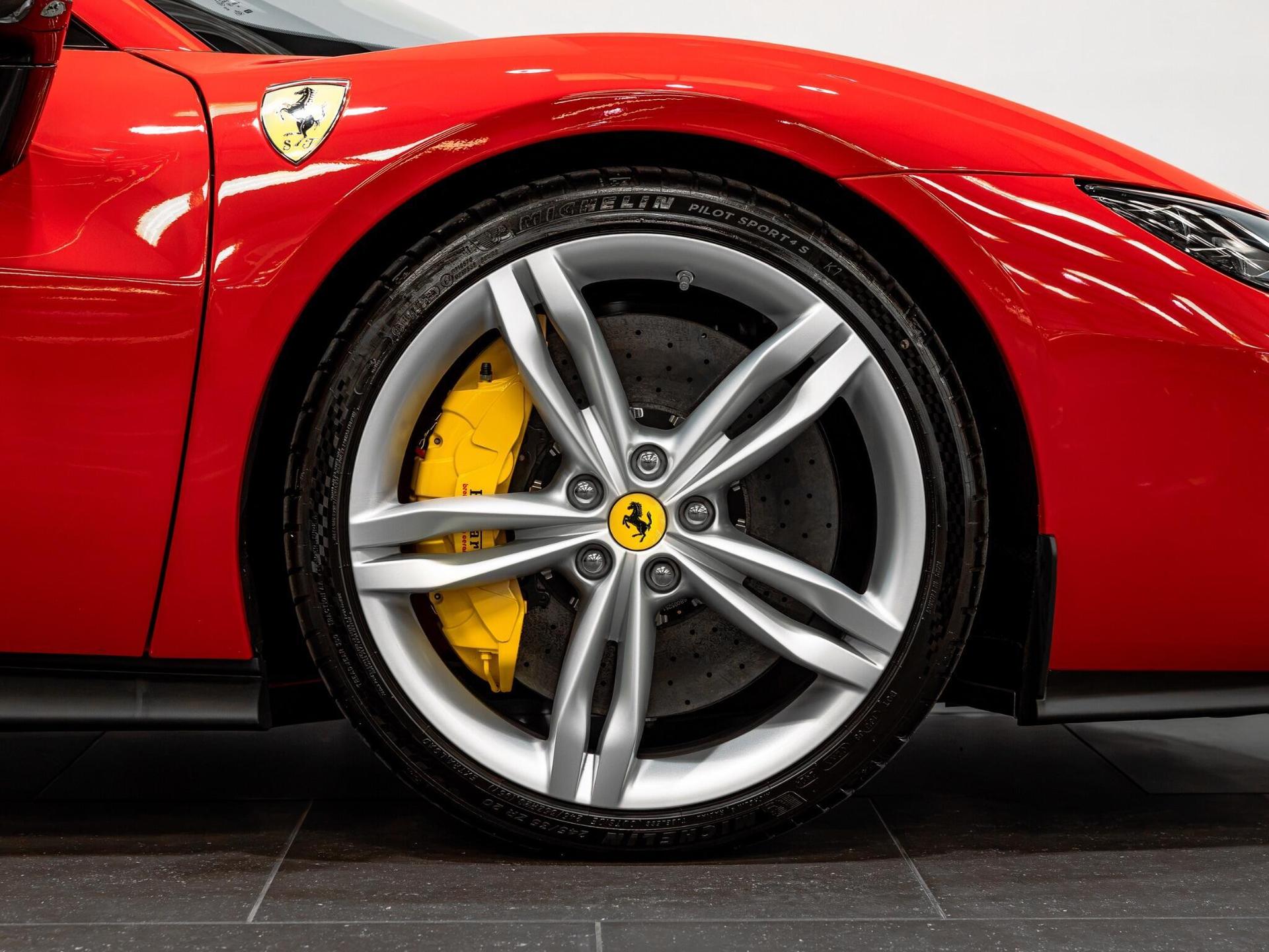 An exterior shot of the wheel on a 2025 Ferrari 296 GTS
