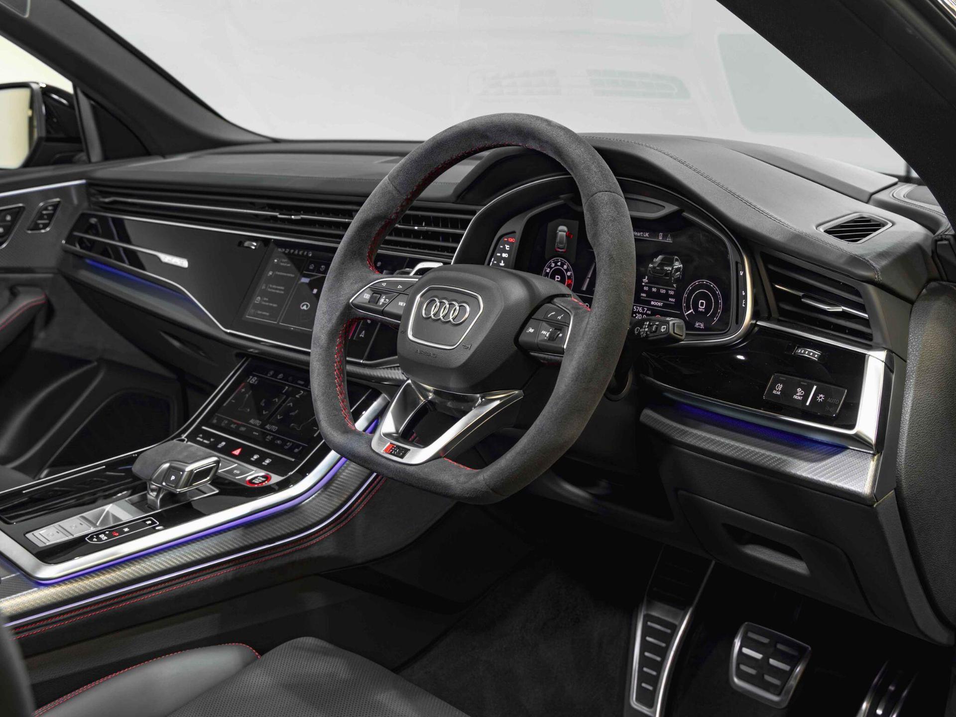 An interior shot of the interior front on a 2025 Audi RSQ8