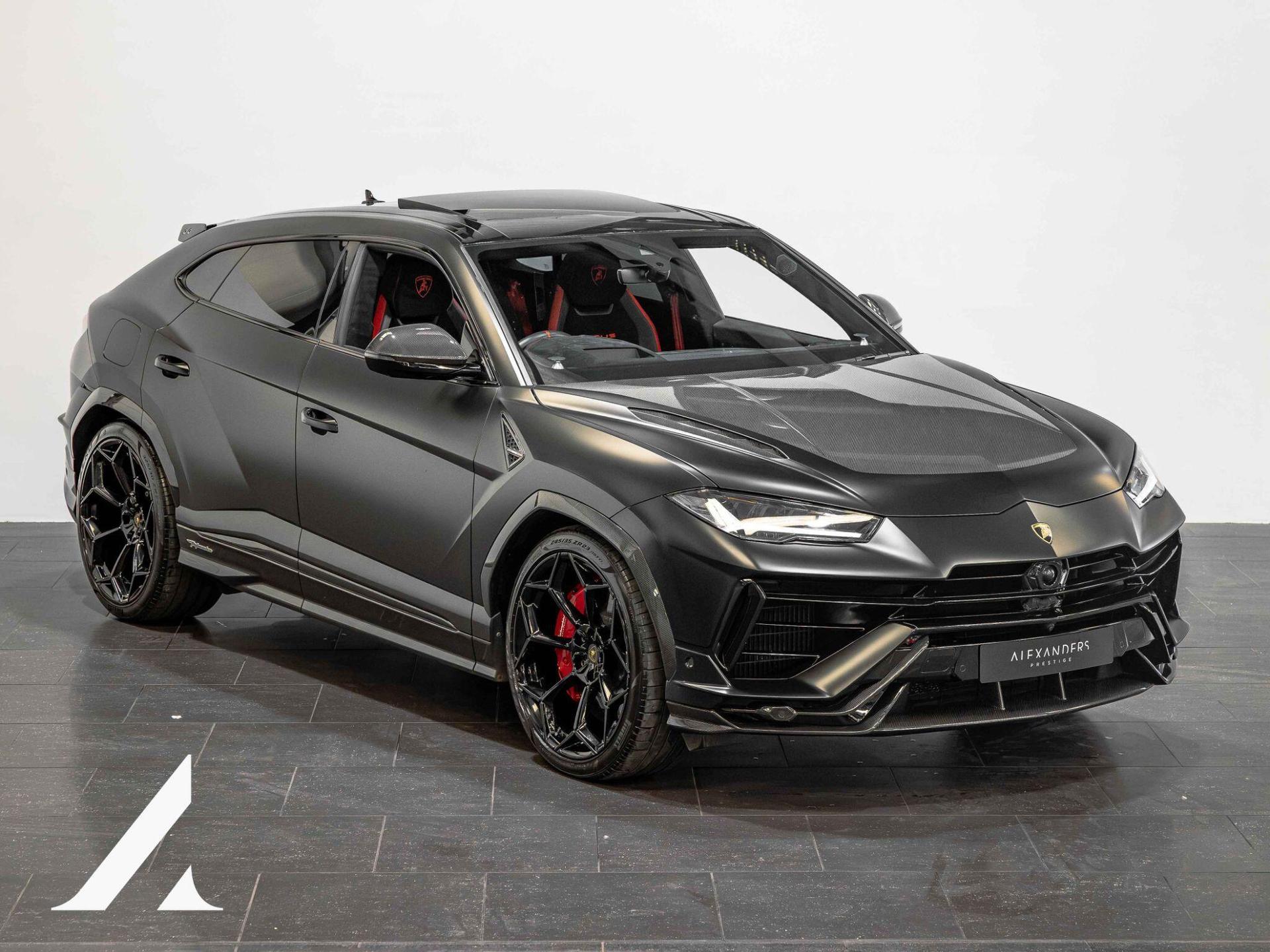 An exterior shot of the front right on a 2023 Lamborghini Urus
