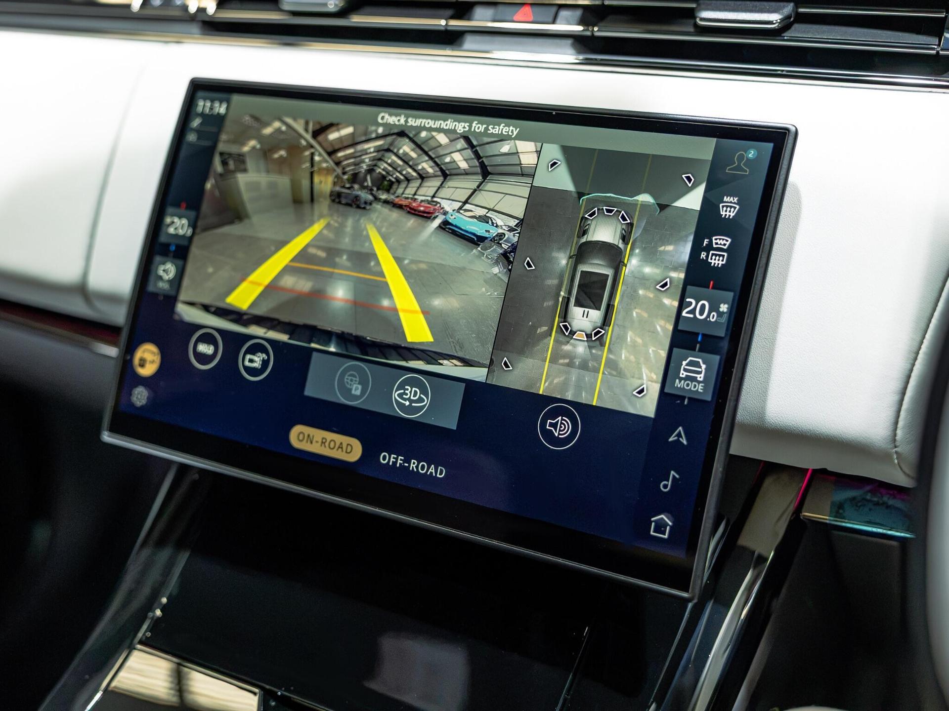 An interior shot of the infotainment system on a 2026 Land Rover Range Rover Sport