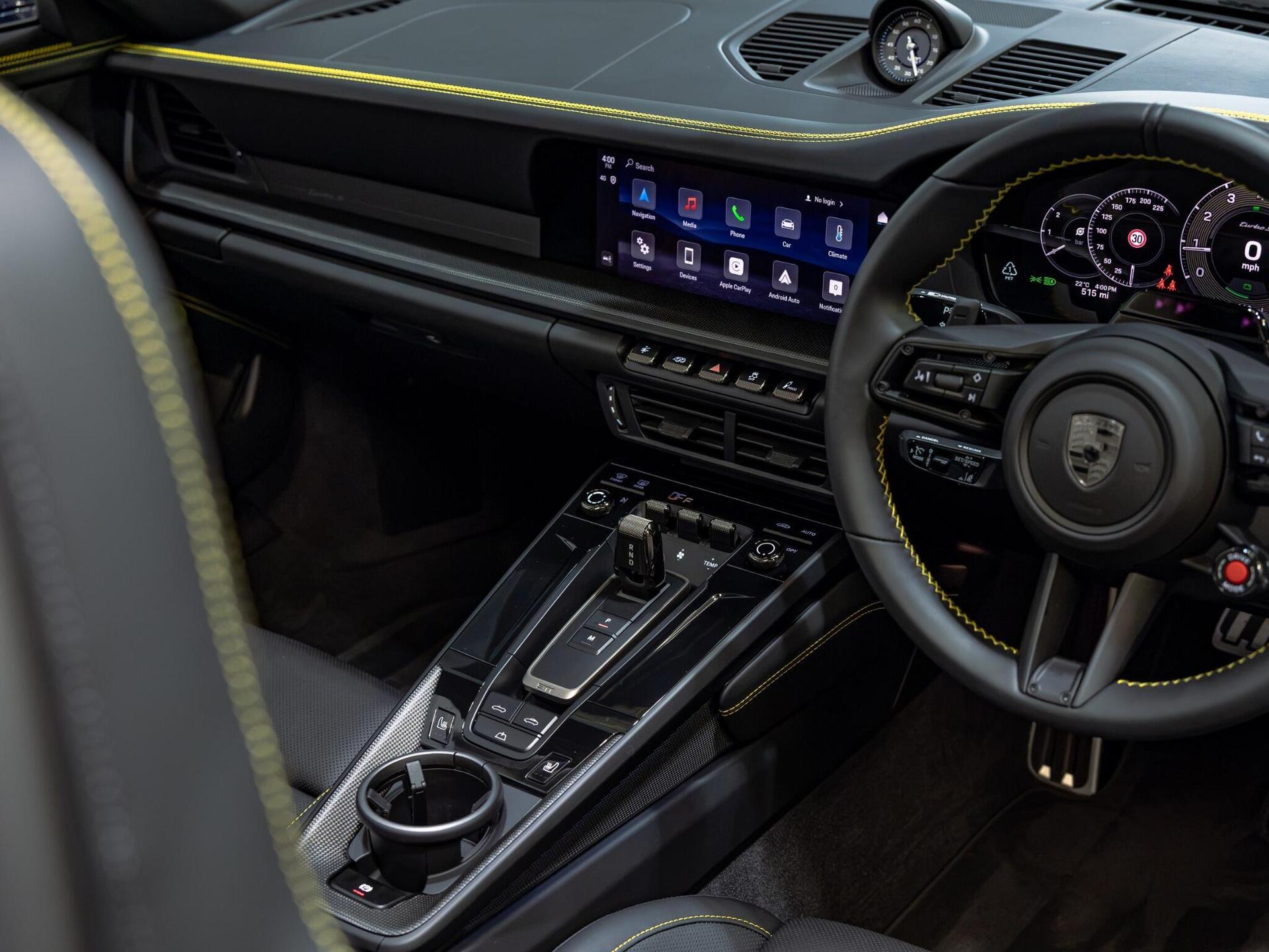 An interior shot of the interior front on a 2026 Porsche 911