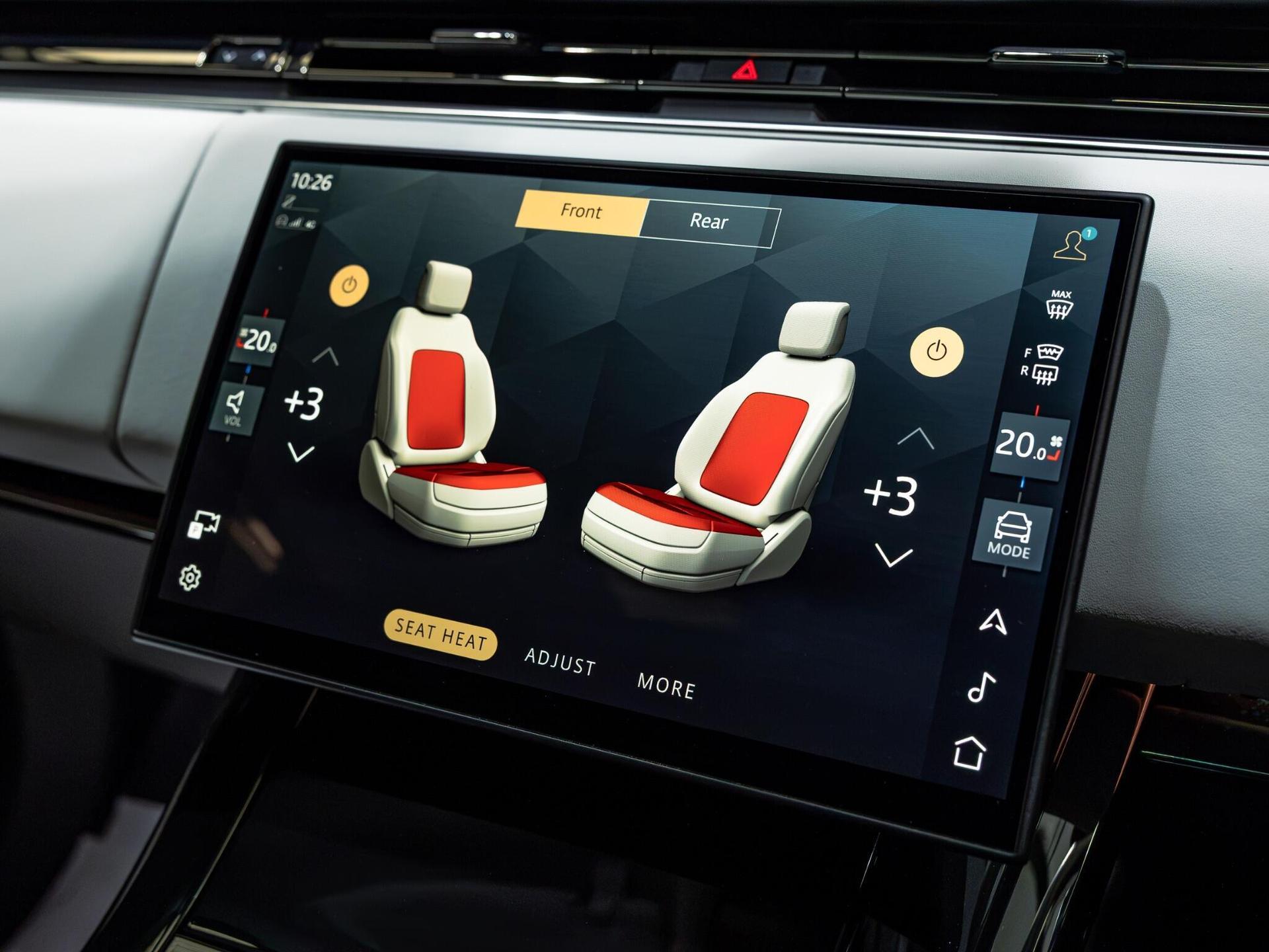 An interior shot of the infotainment system on a 2025 Land Rover Range Rover Sport