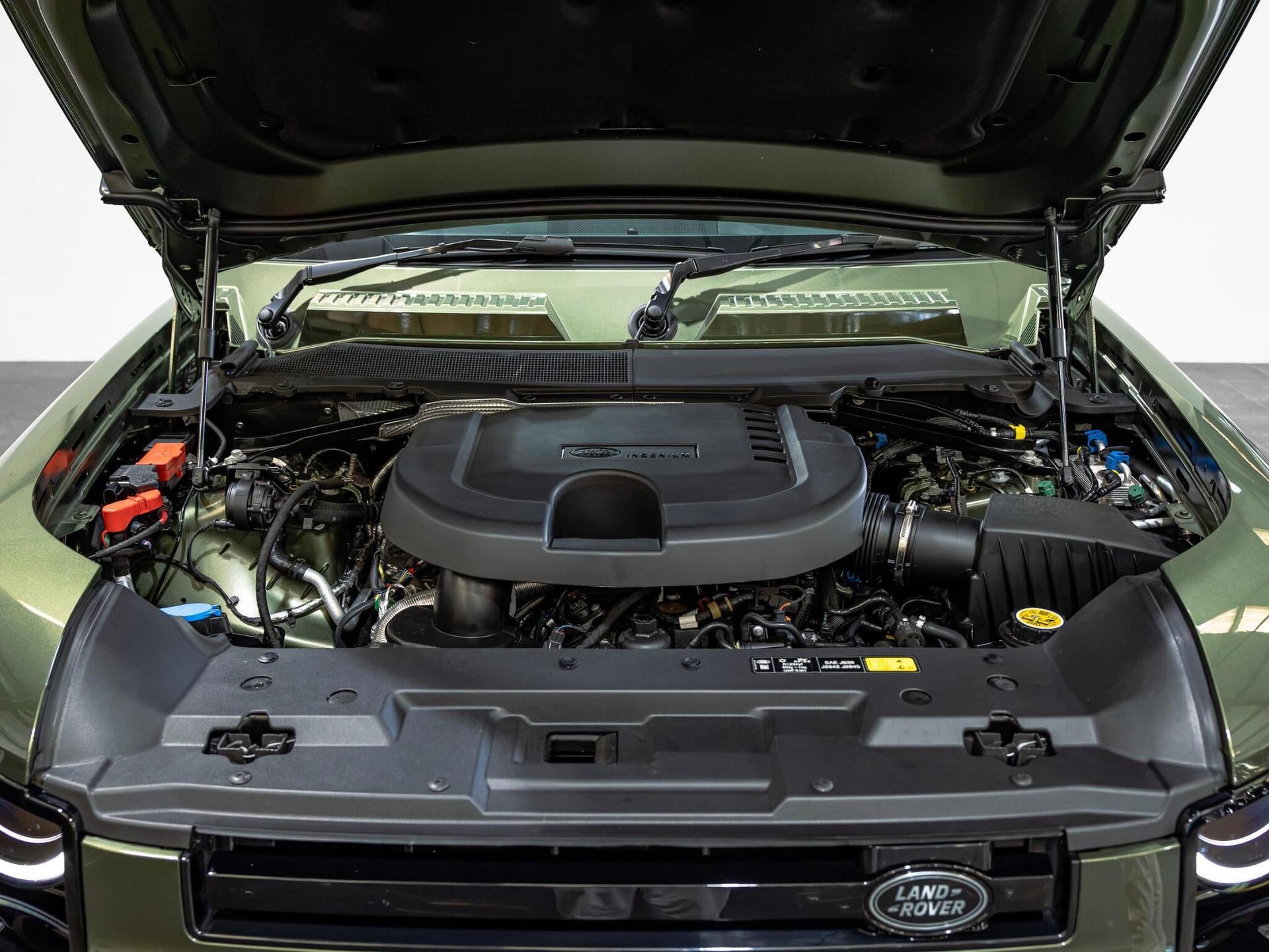 An exterior shot of the engine on a 2026 Land Rover Defender 110