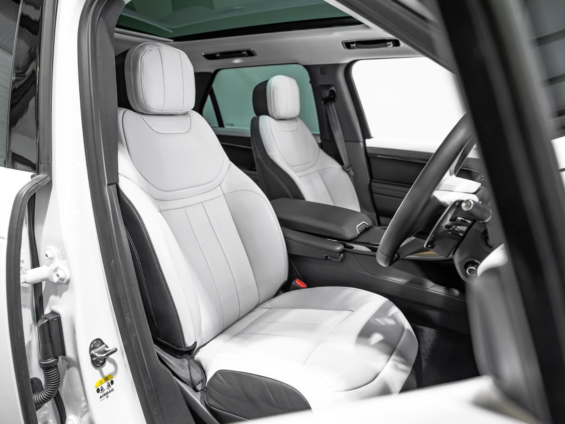 An interior shot of the driver seat on a 2025 Land Rover Range Rover Sport