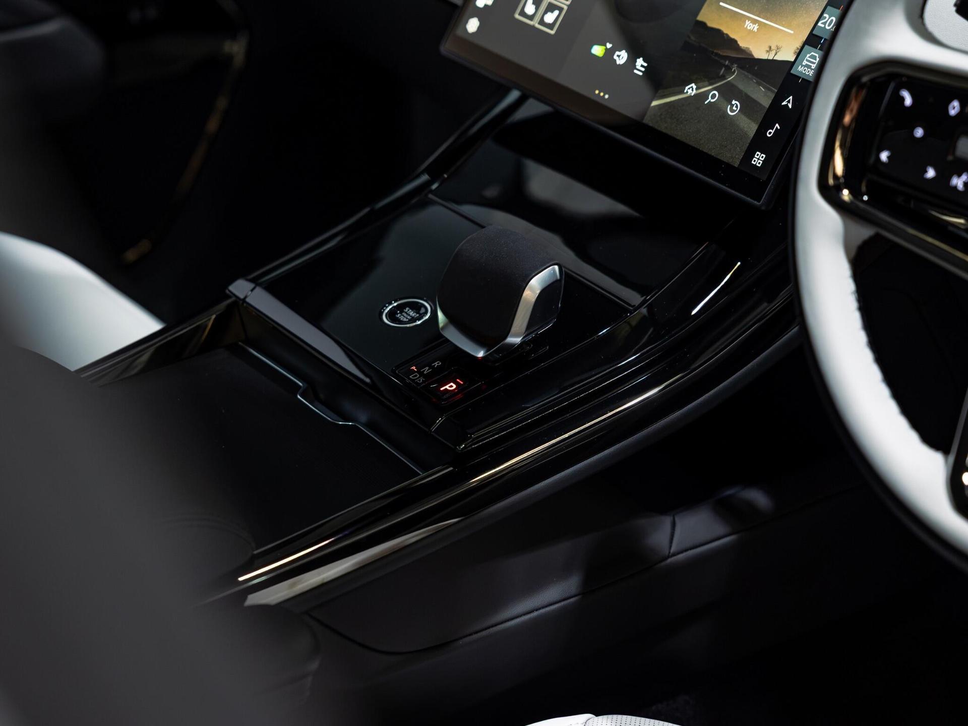An interior shot of the steering wheel on a 2025 Land Rover Range Rover Sport