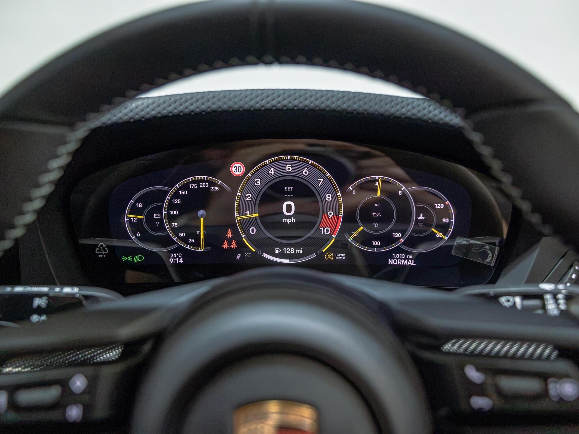 An interior shot of the driver instruments on a 2025 Porsche 911