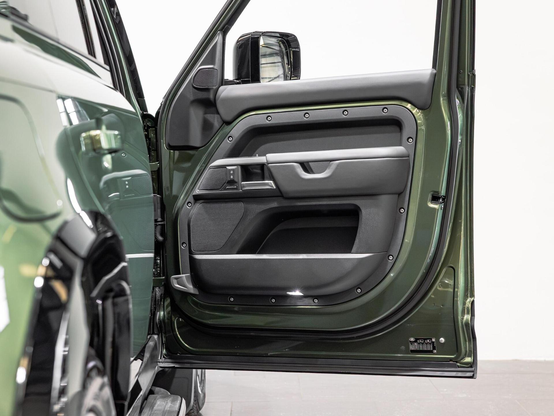 An interior shot of the door interior on a 2026 Land Rover Defender 110