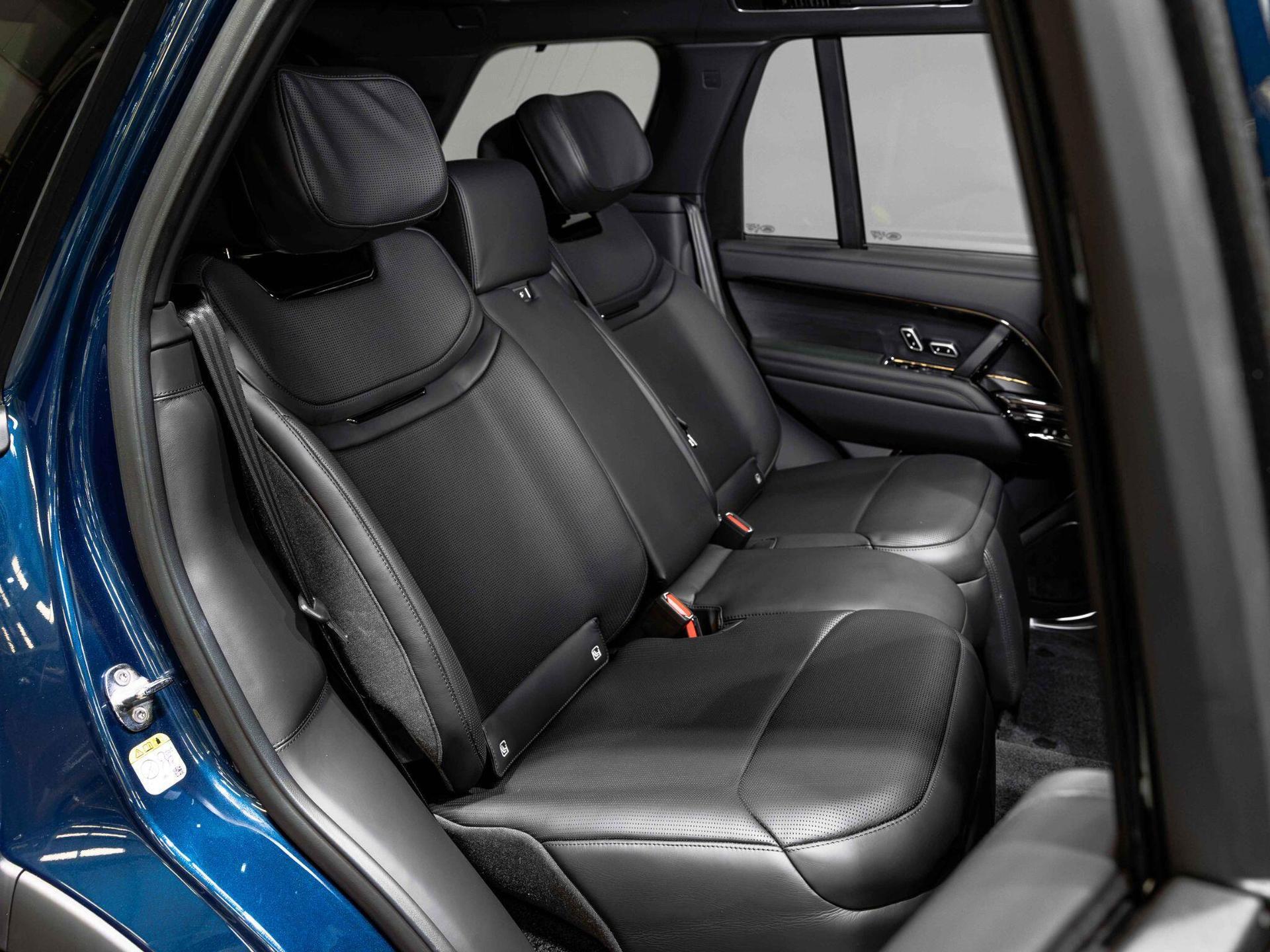 An interior shot of the seats rear on a 2026 Land Rover Range Rover