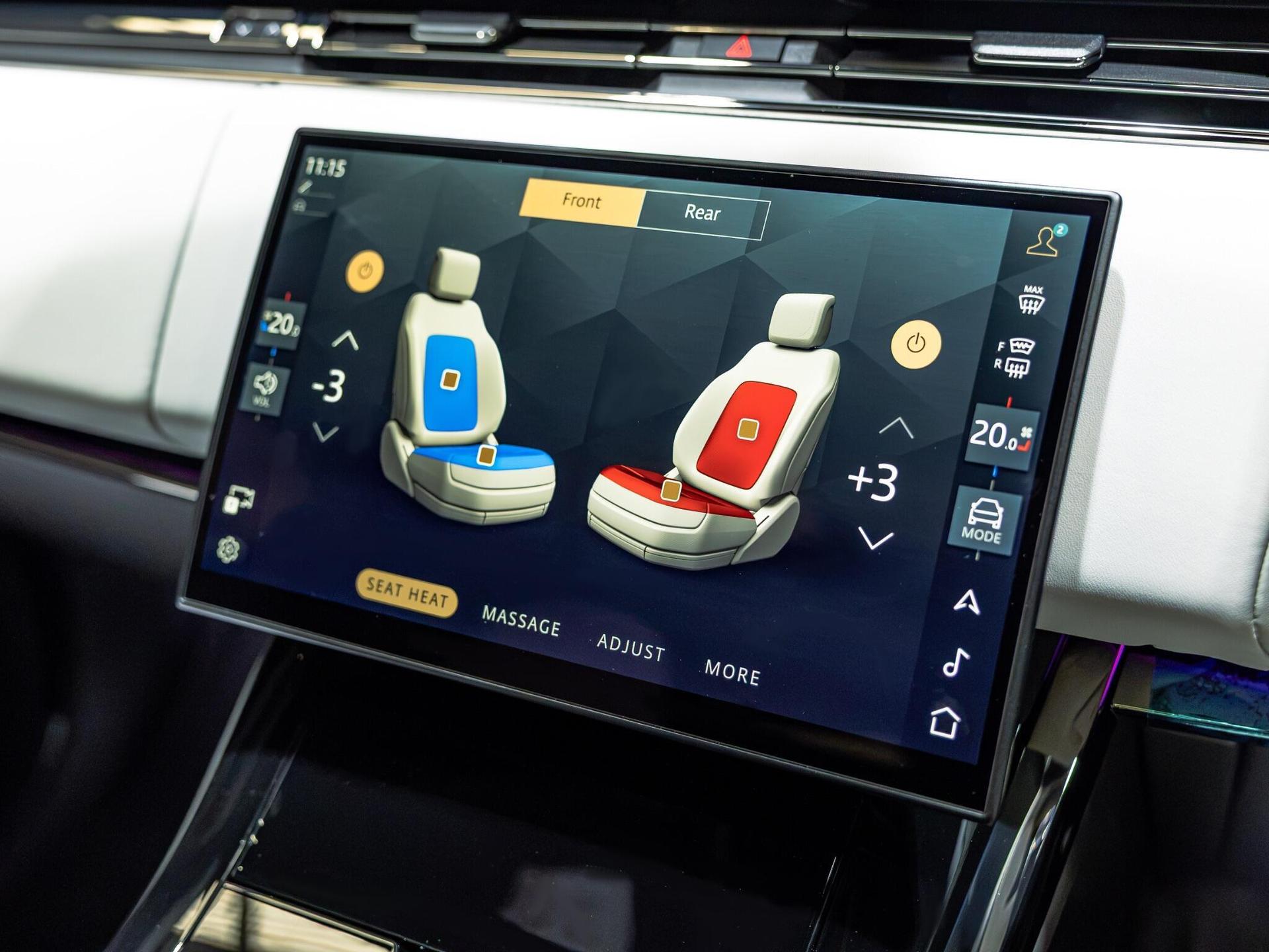 An interior shot of the infotainment system on a 2026 Land Rover Range Rover Sport