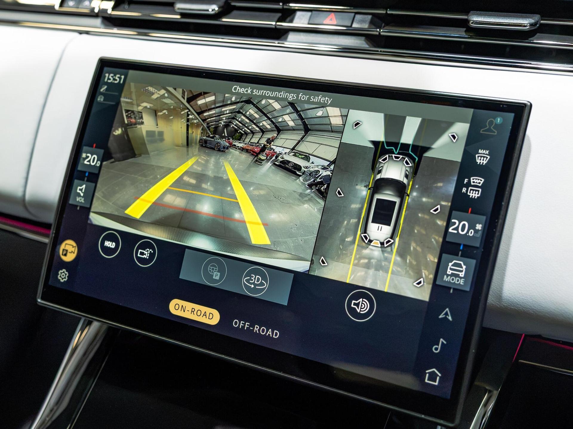 An interior shot of the infotainment system on a 2026 Land Rover Range Rover Sport