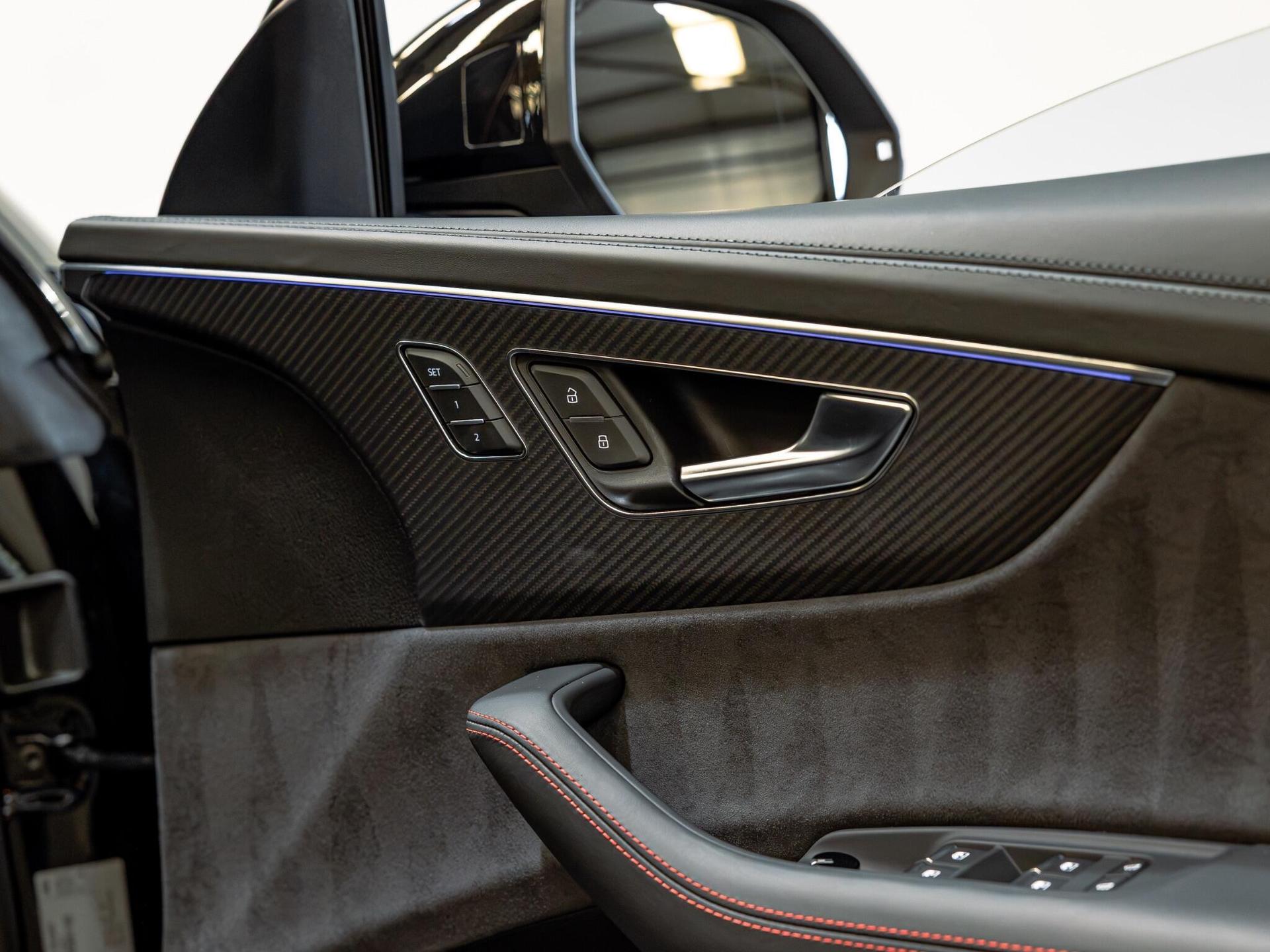 An interior shot of the door interior on a 2023 Audi RSQ8