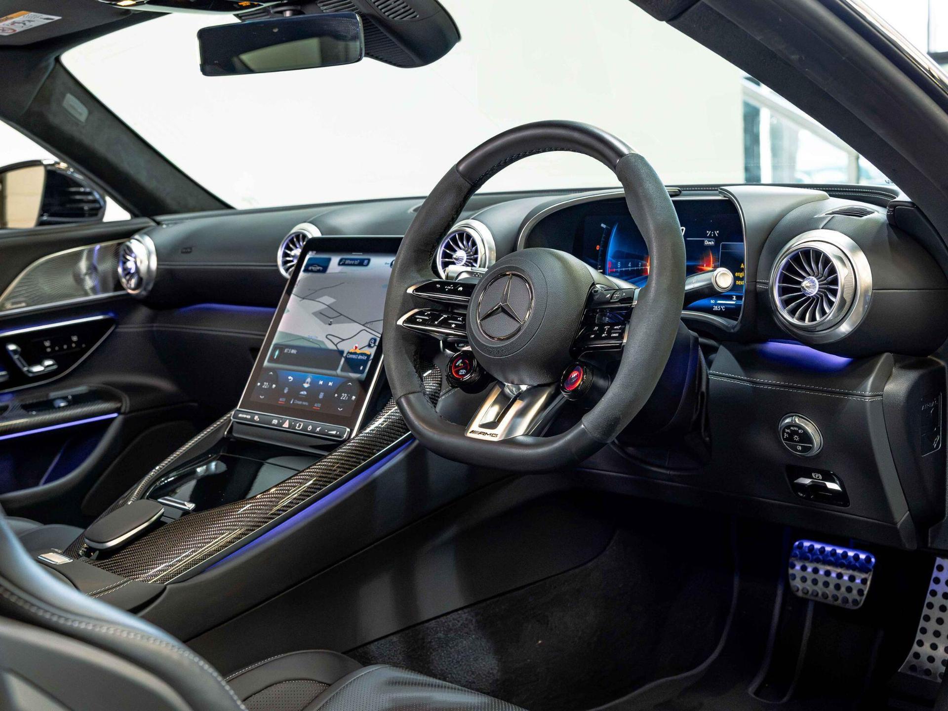 An interior shot of the interior front on a 2024 Mercedes-Benz AMG GT