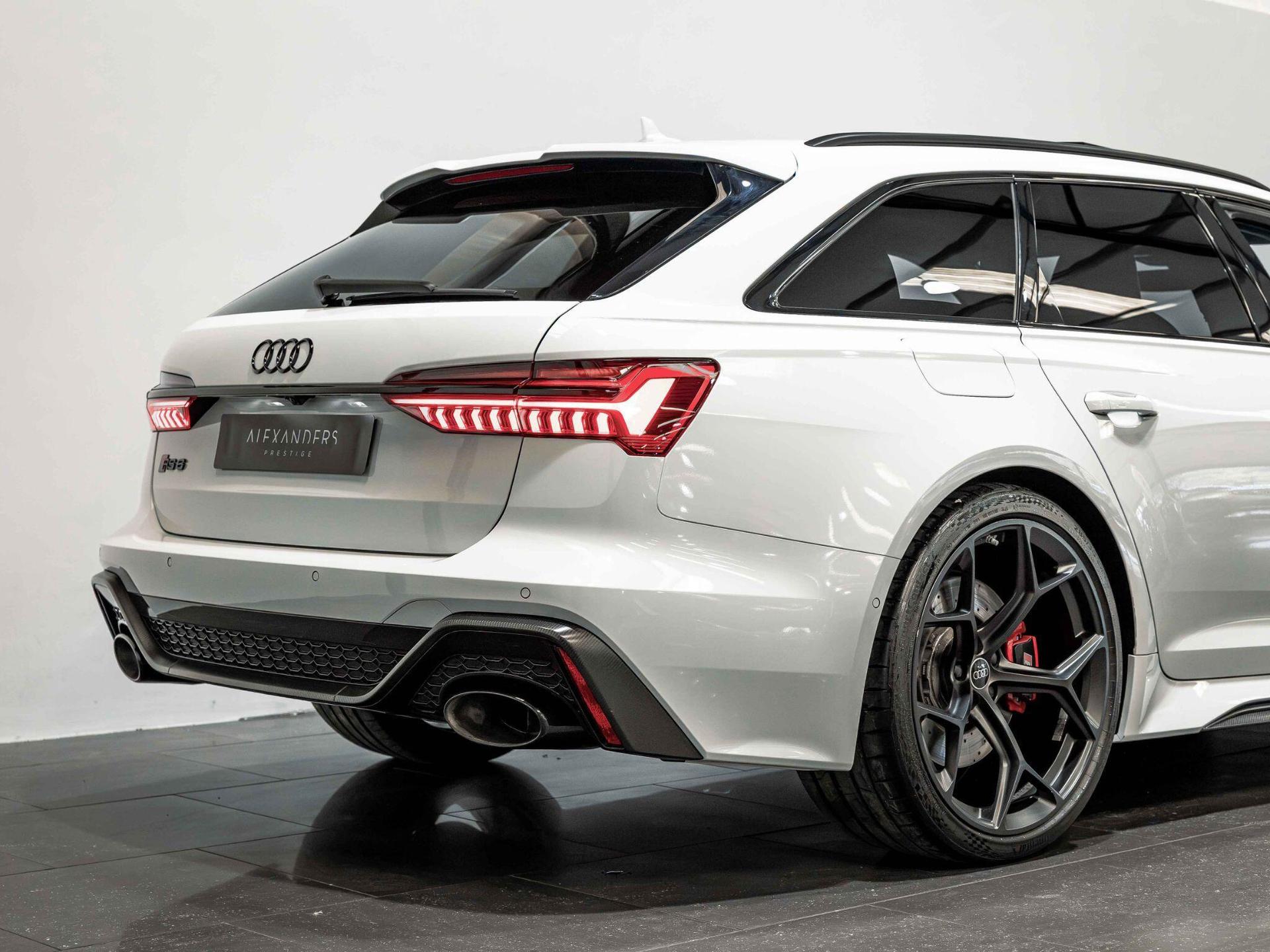 An exterior shot of the rear right on a 2024 Audi RS6 Avant