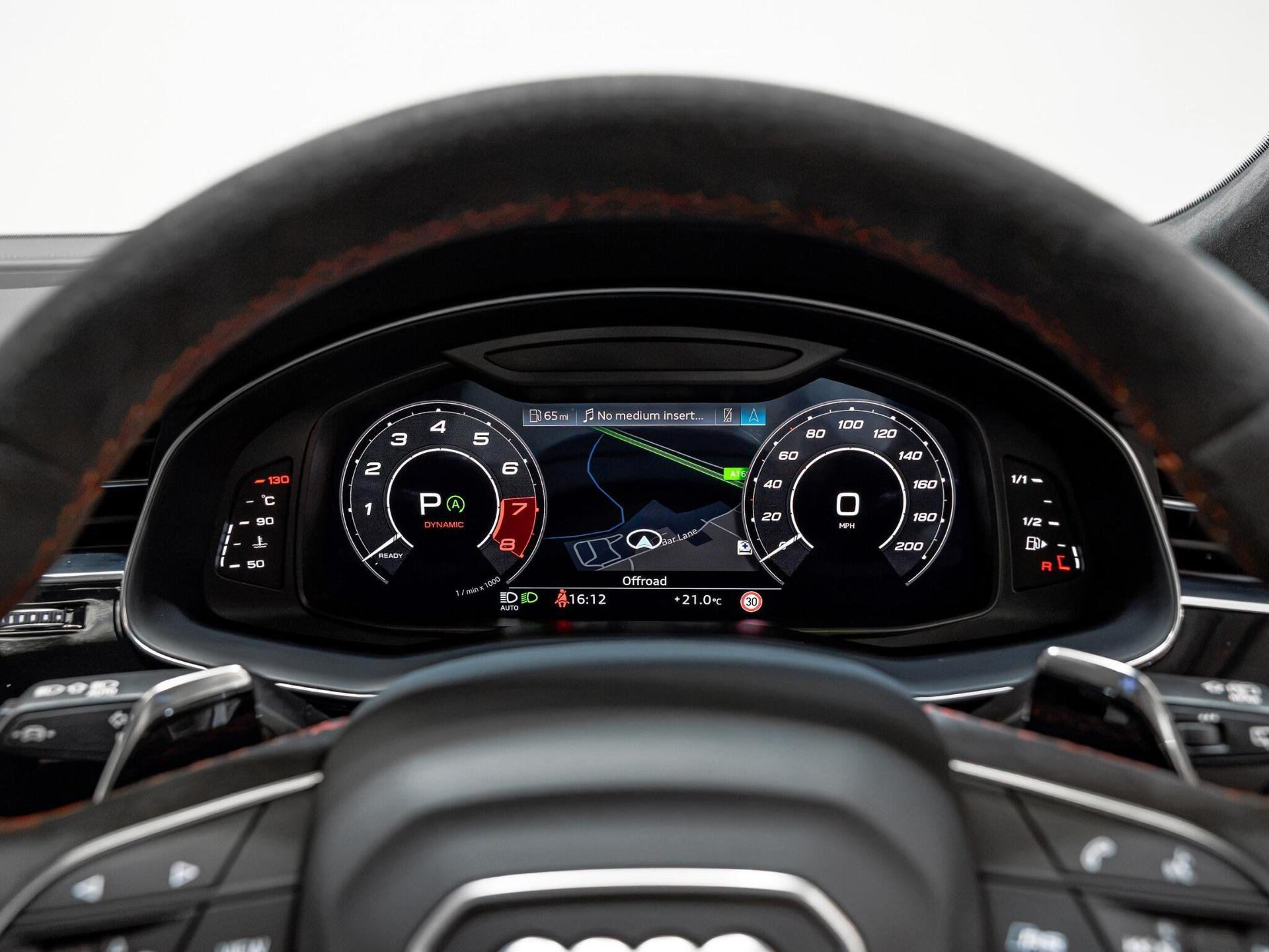 An interior shot of the driver instruments on a 2023 Audi RSQ8