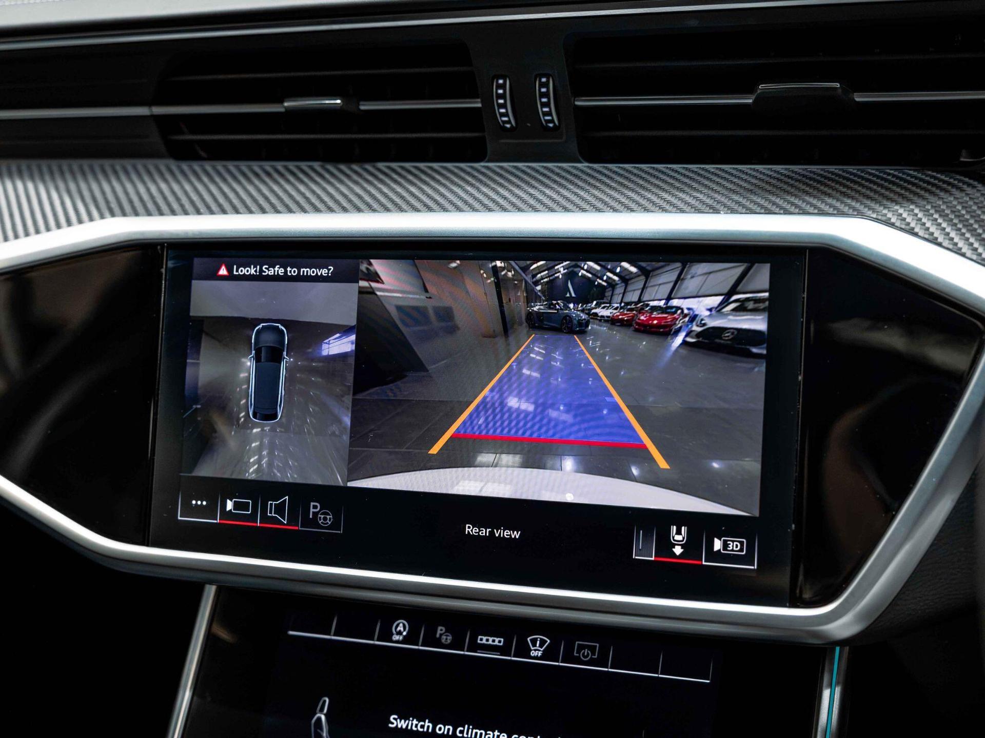 An interior shot of the infotainment system on a 2024 Audi RS6 Avant