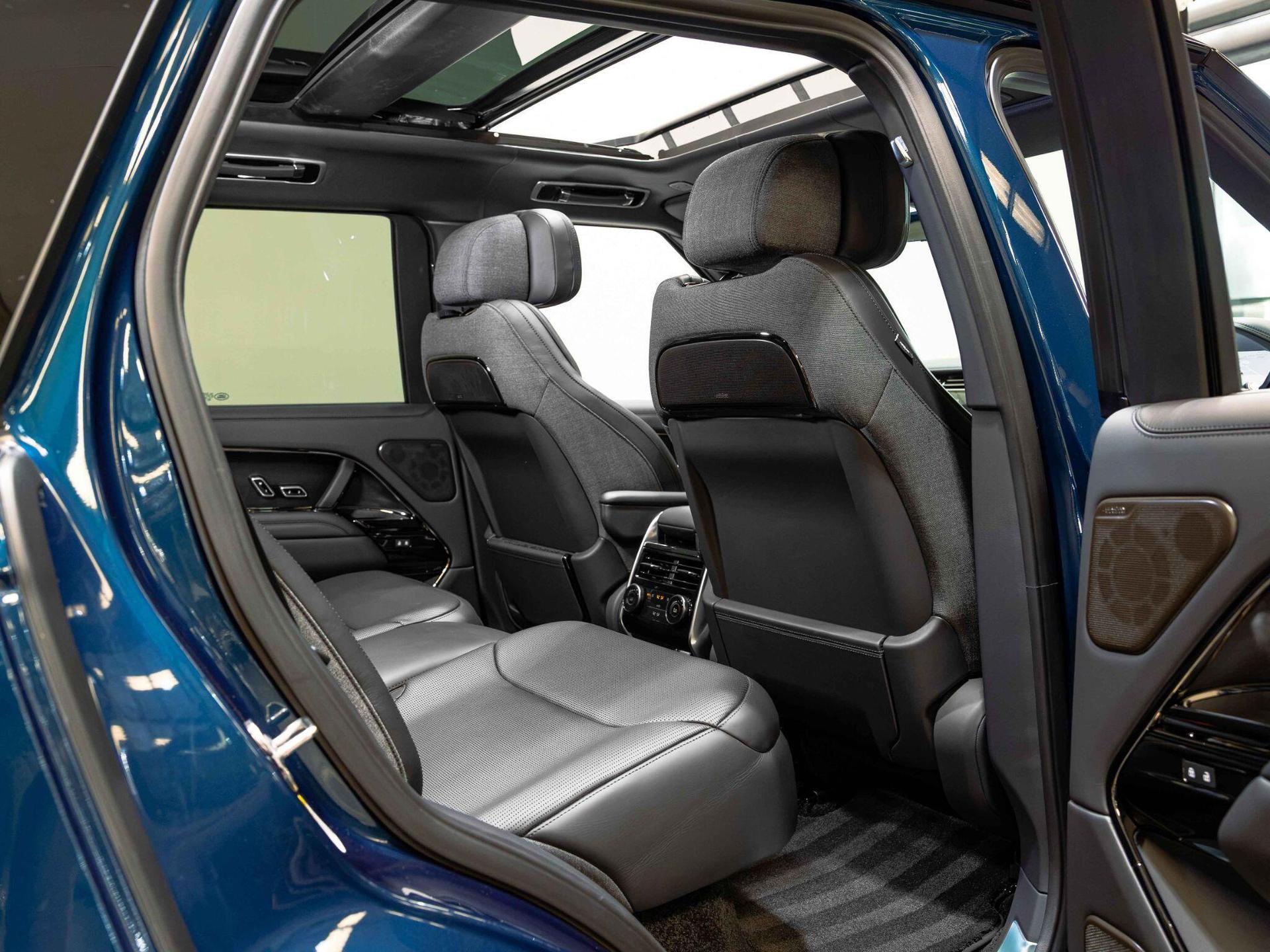 An interior shot of the seats rear on a 2026 Land Rover Range Rover
