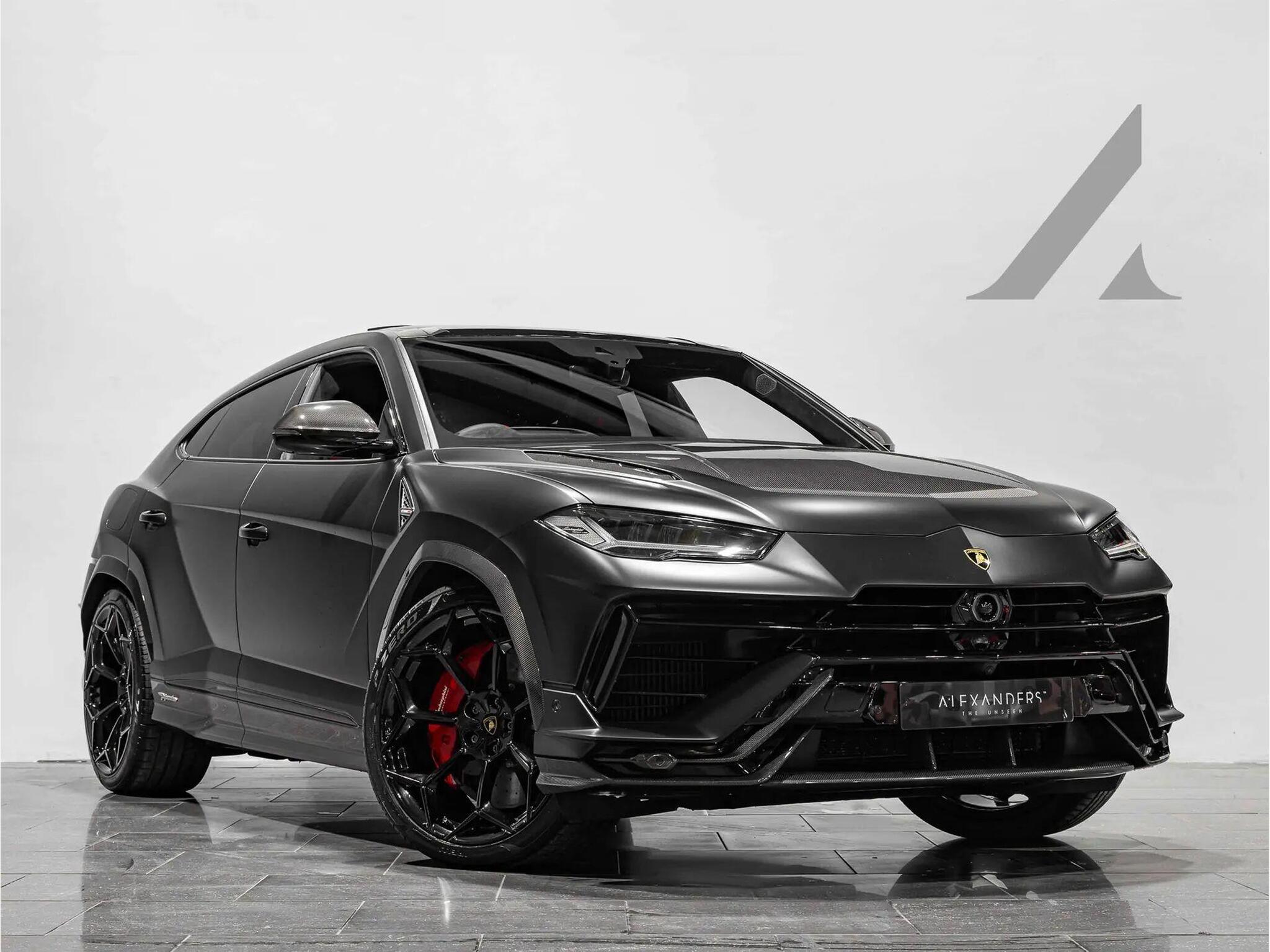 An exterior shot of the front right on a 2023 Lamborghini Urus