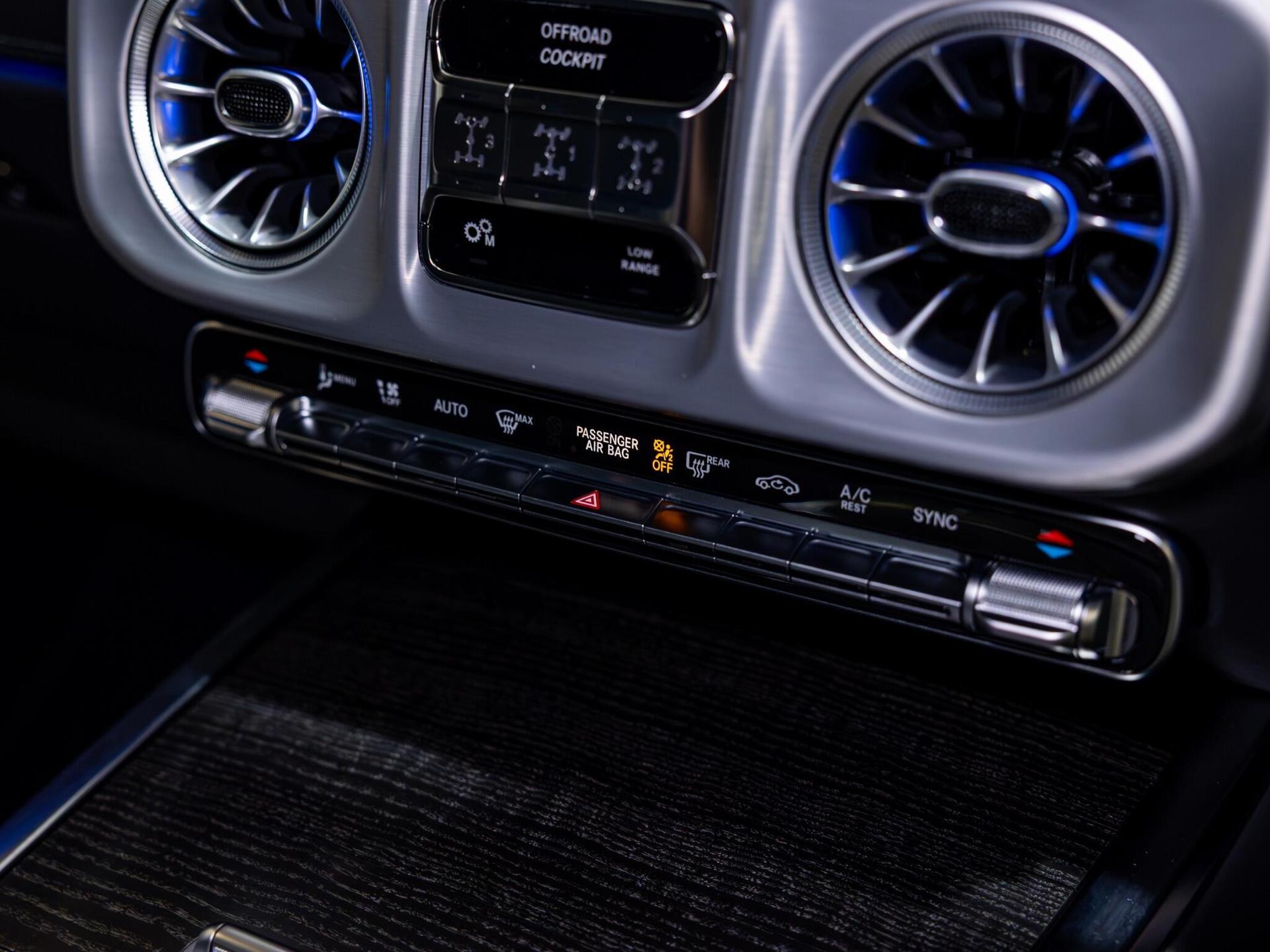 An interior shot of the misc controls on a 2025 Mercedes-Benz G Class