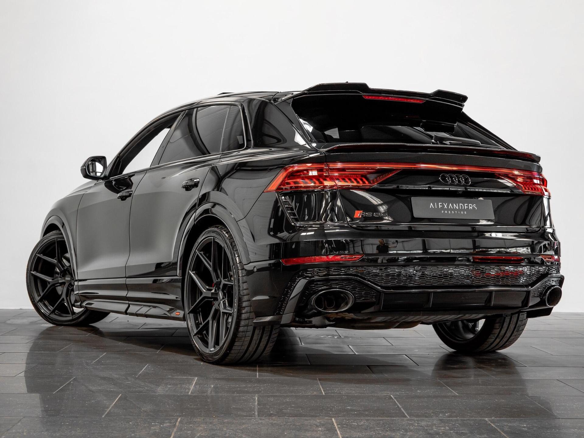 An exterior shot of the rear left on a 2023 Audi RSQ8
