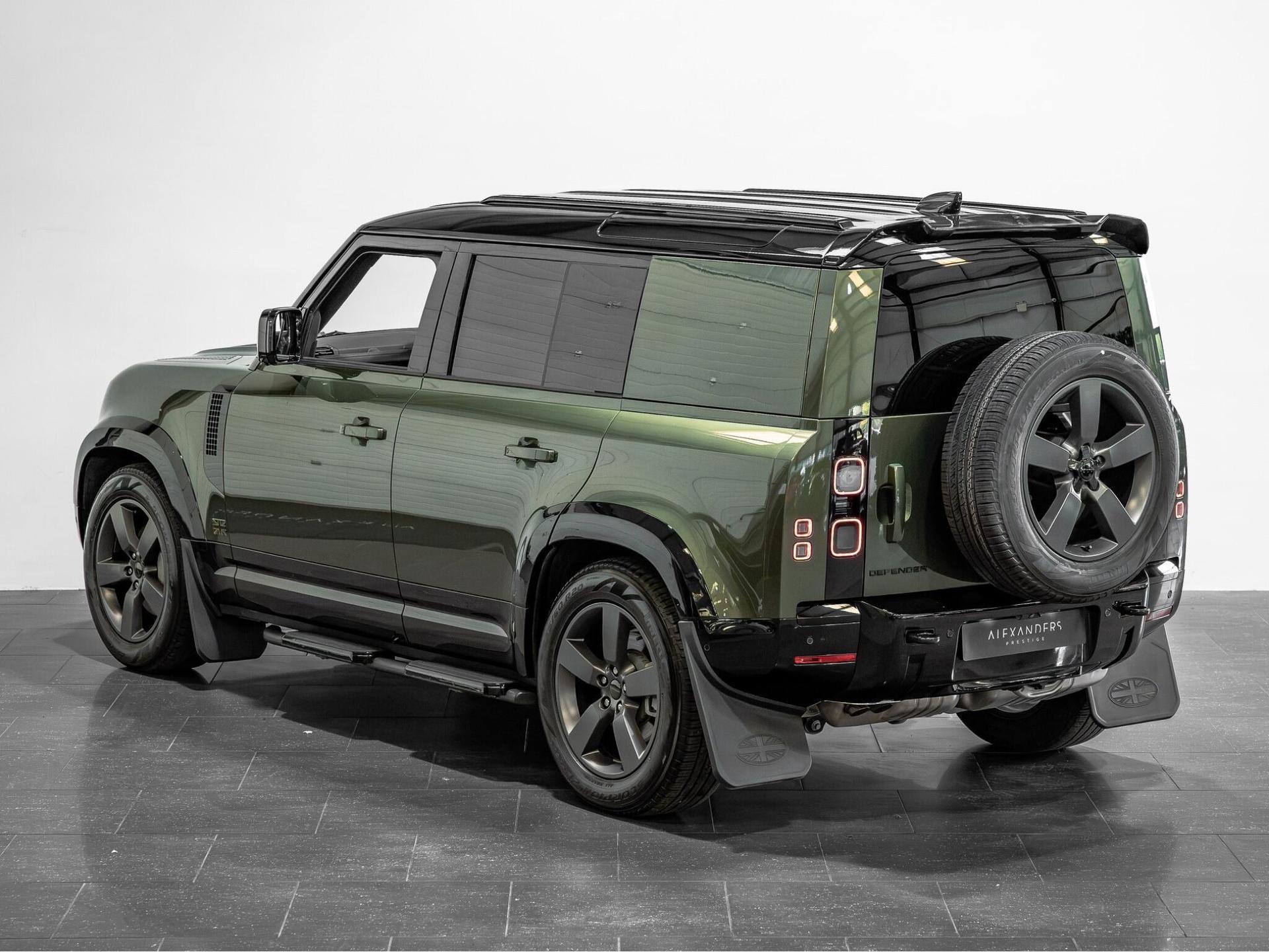 An exterior shot of the rear left on a 2026 Land Rover Defender 110