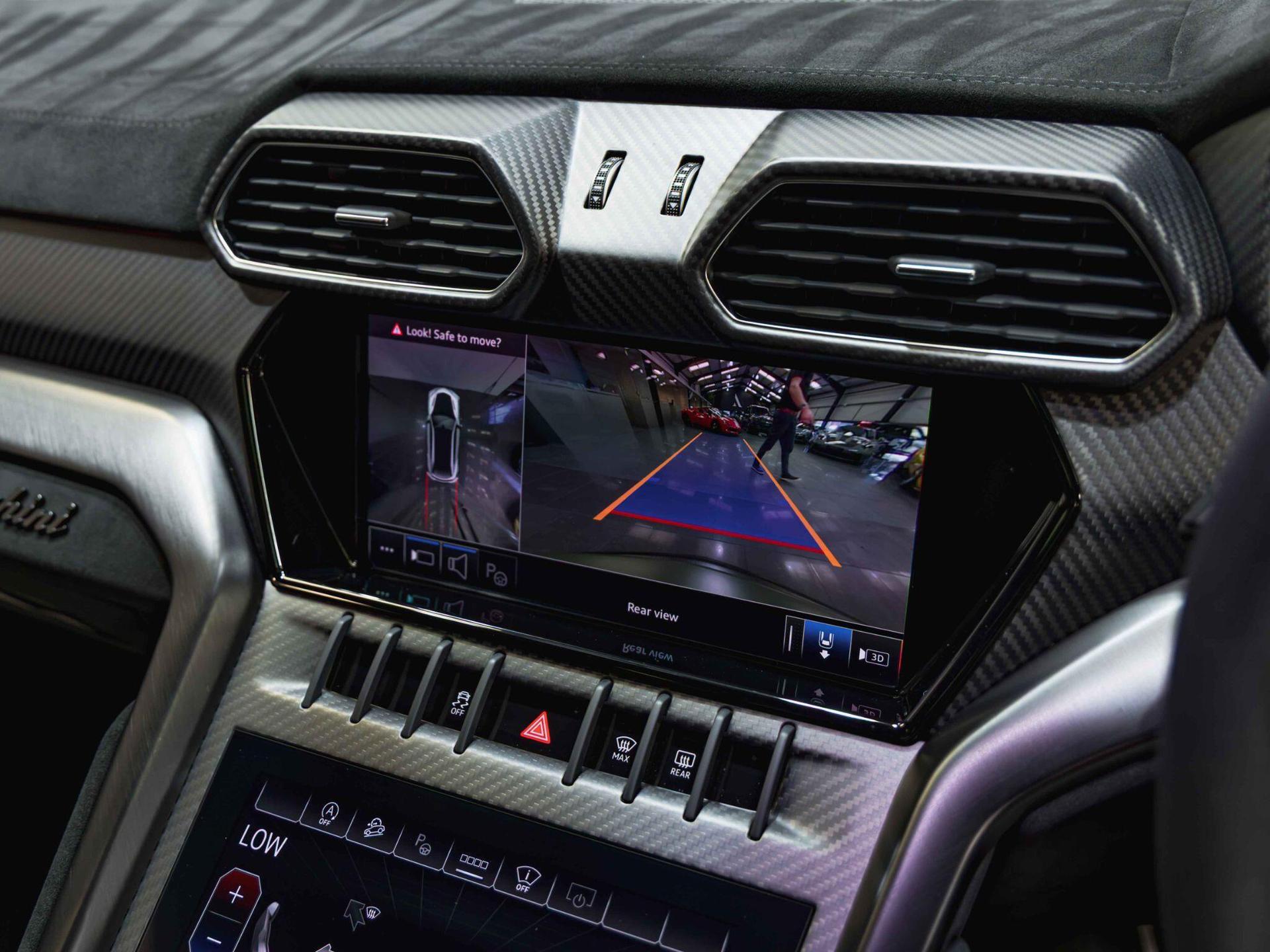 An interior shot of the infotainment system on a 2024 Lamborghini Urus