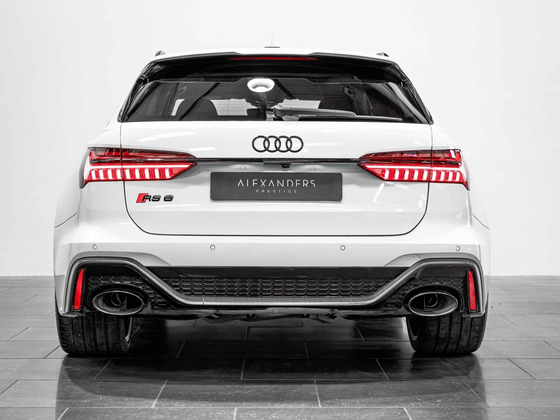 An exterior shot of the rear on a 2024 Audi RS6 Avant
