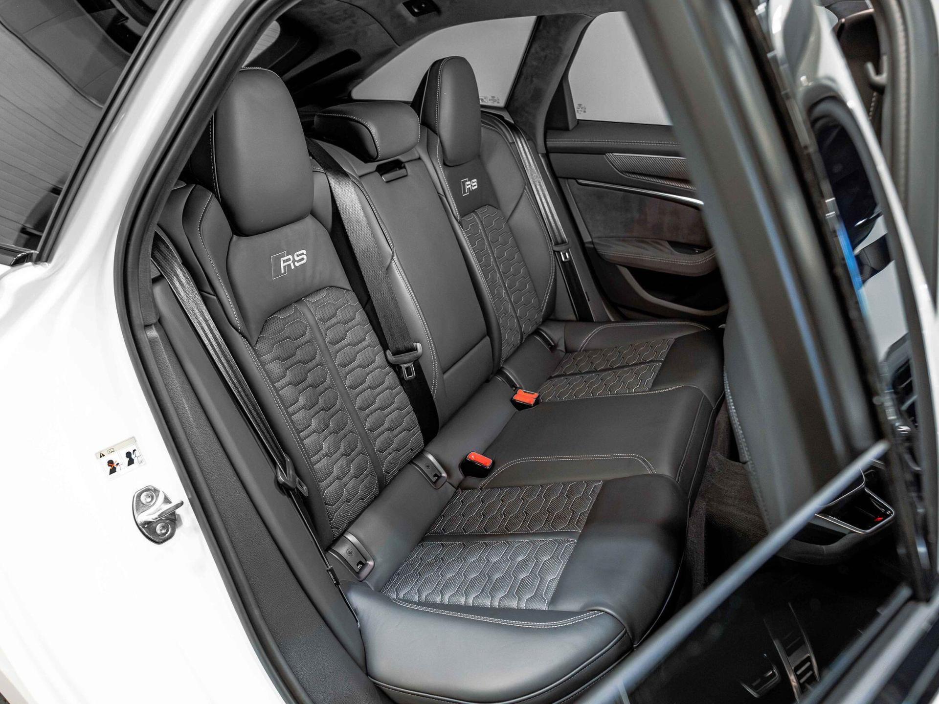 An interior shot of the seats rear on a 2024 Audi RS6 Avant
