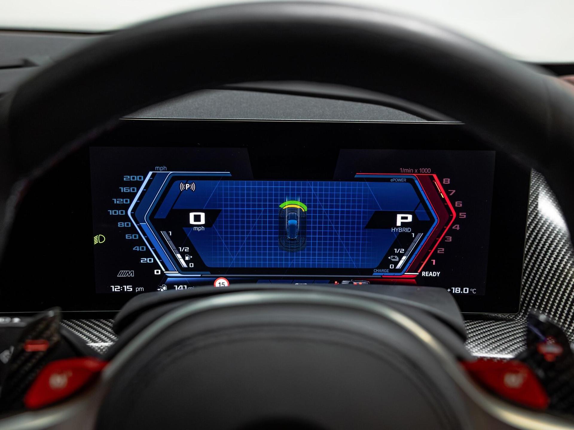An interior shot of the driver instruments on a 2024 BMW XM