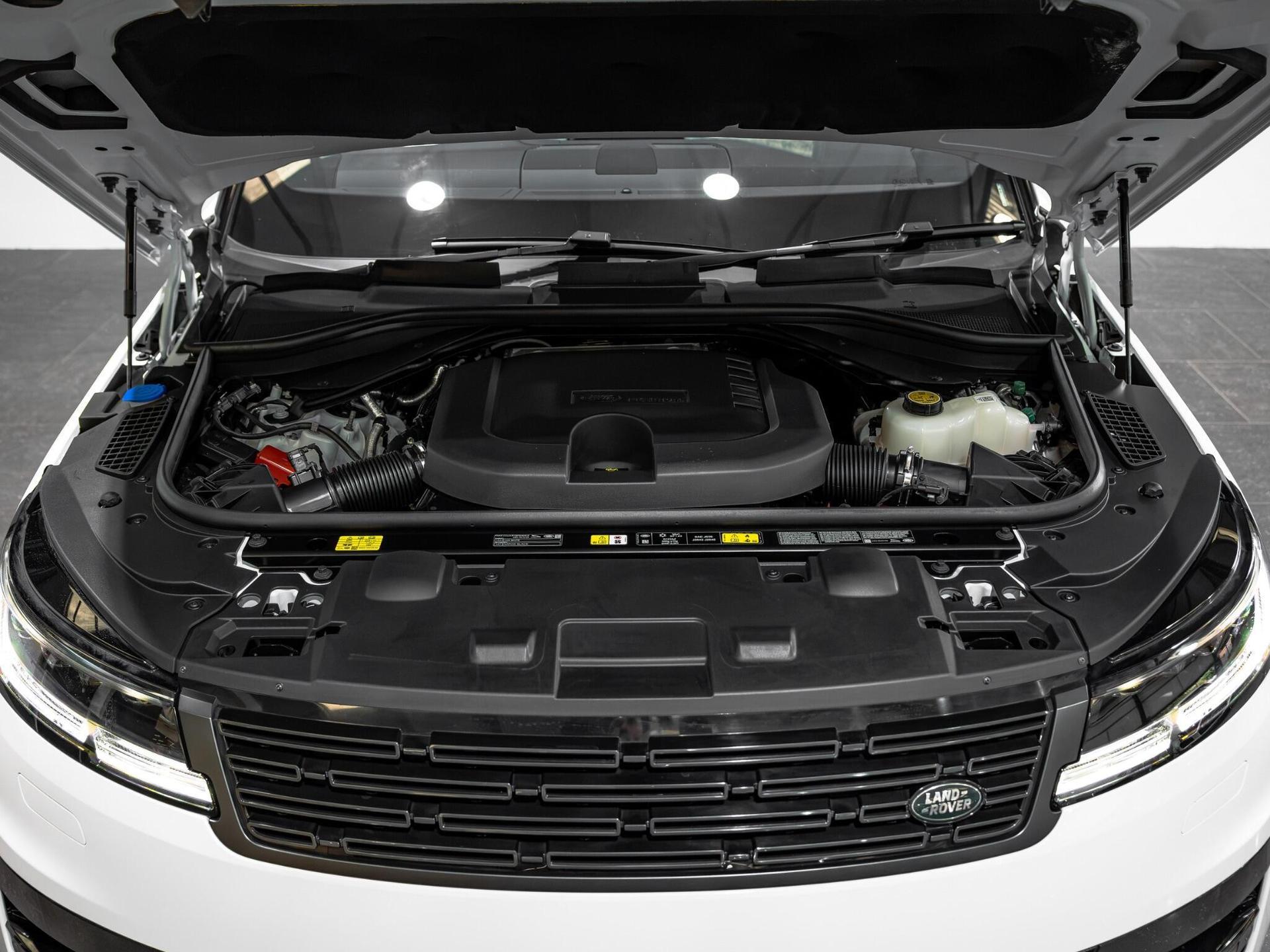 An exterior shot of the engine on a 2025 Land Rover Range Rover Sport