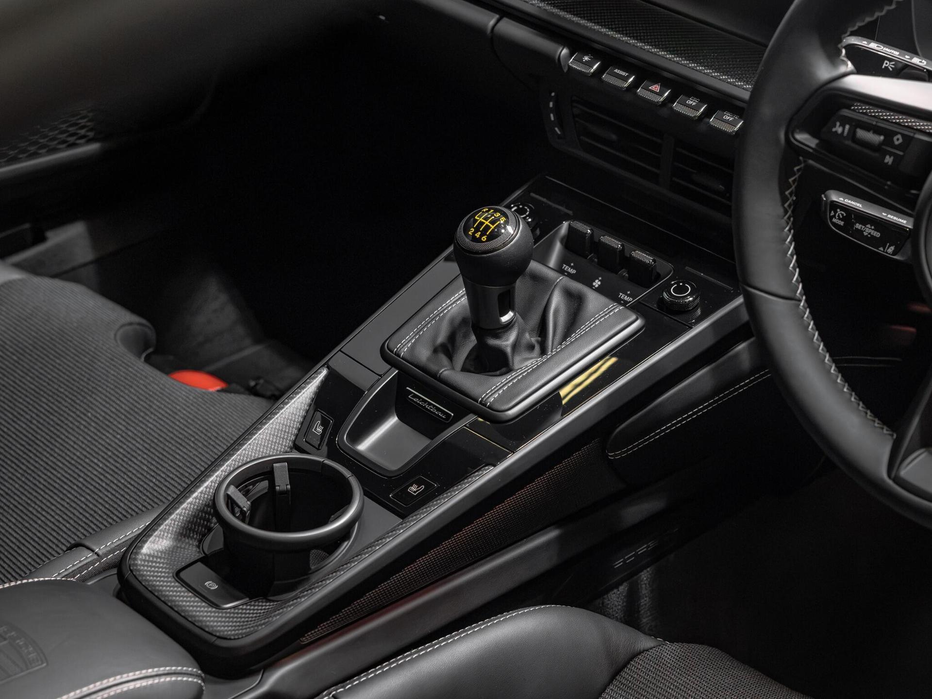 An interior shot of the interior front on a 2025 Porsche 911