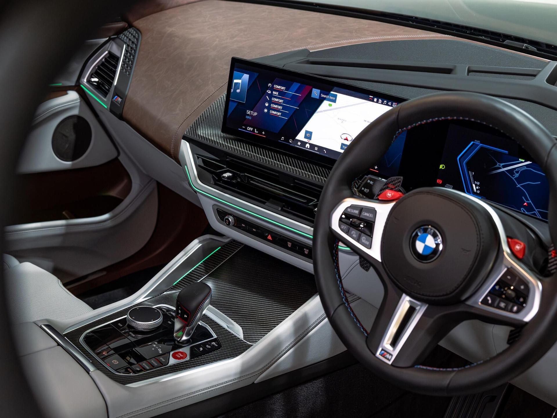 An interior shot of the infotainment system on a 2024 BMW XM