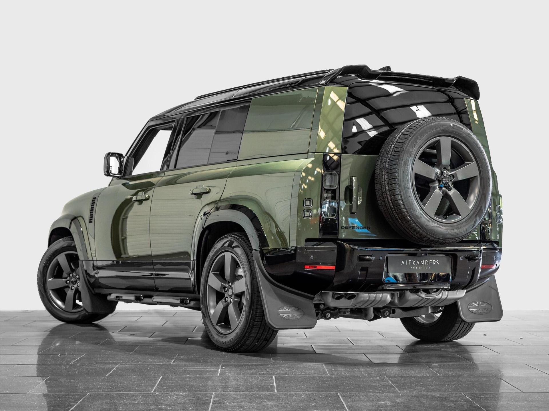 An exterior shot of the rear left on a 2026 Land Rover Defender 110