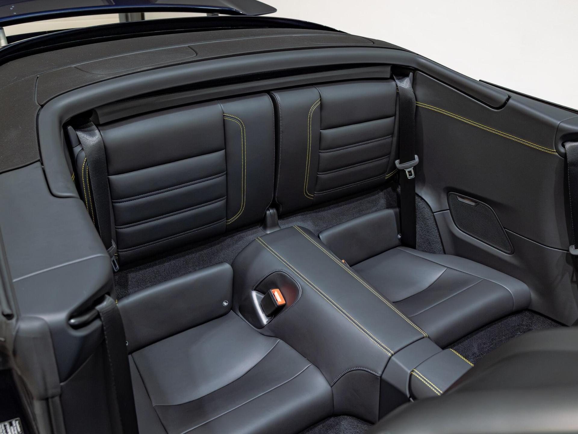 An interior shot of the seats rear on a 2026 Porsche 911