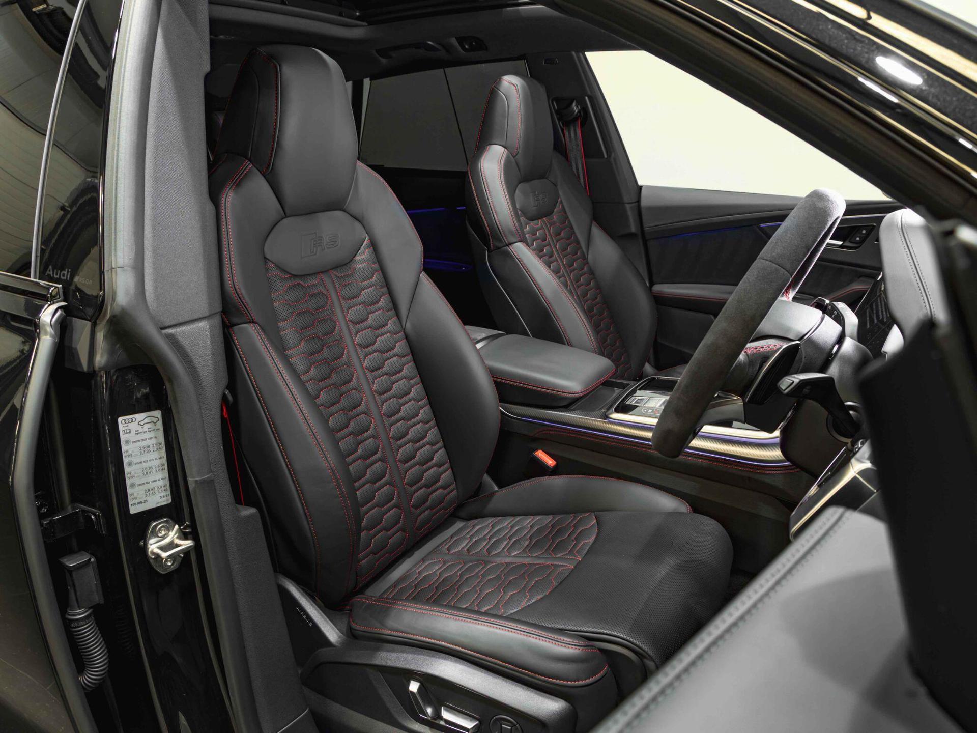 An interior shot of the driver seat on a 2025 Audi RSQ8