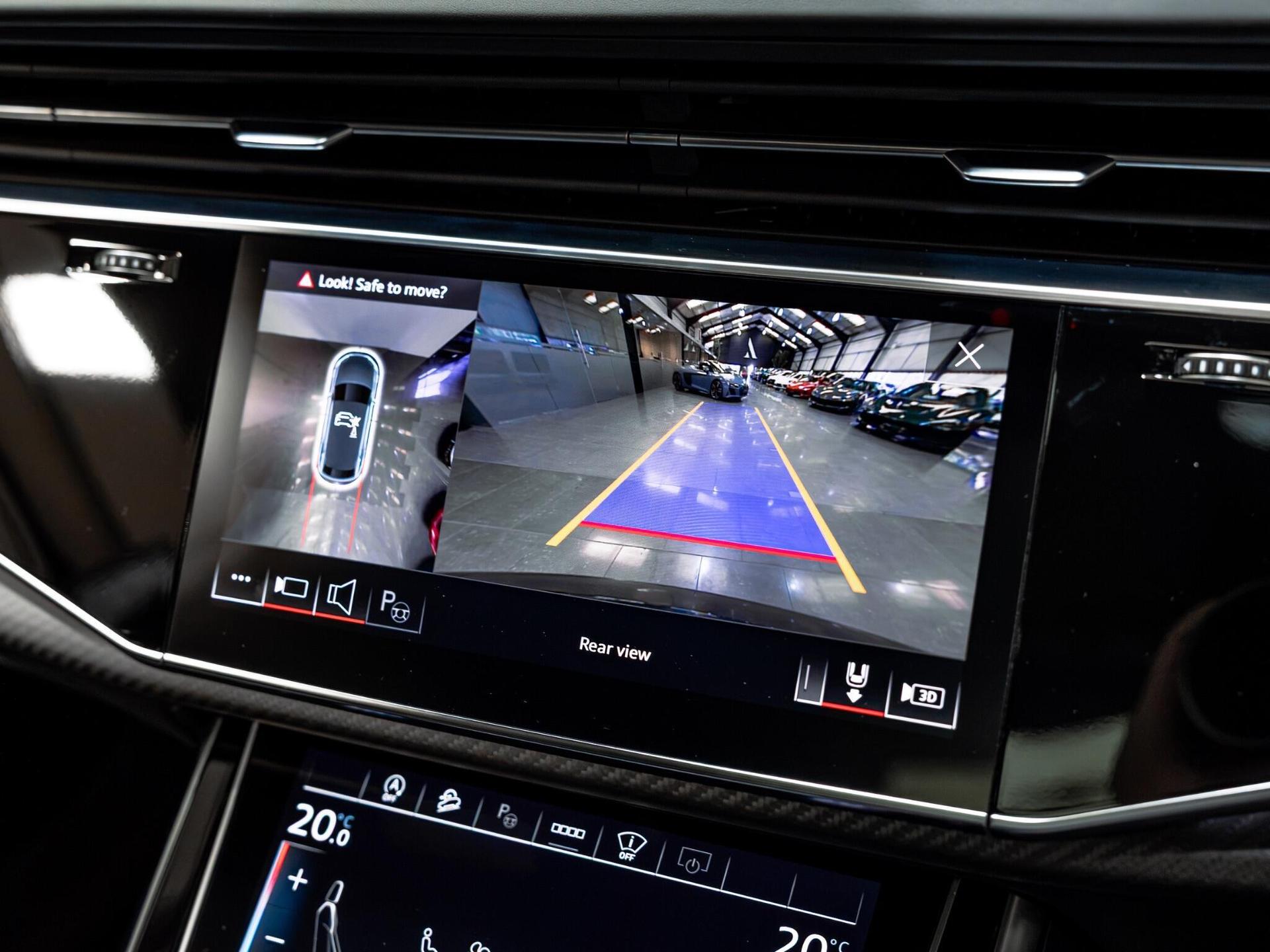An interior shot of the infotainment system on a 2023 Audi RSQ8