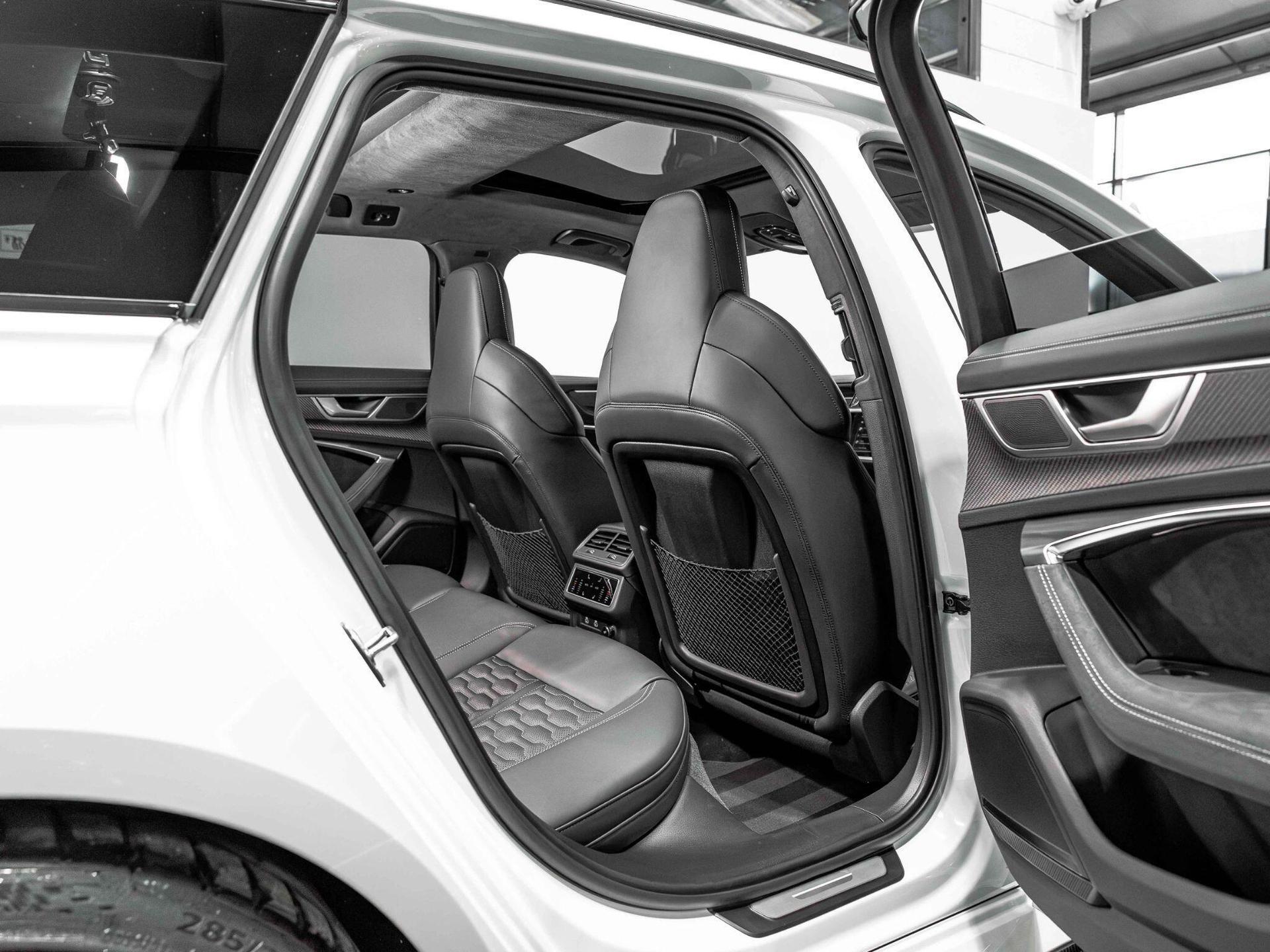 An interior shot of the driver seat on a 2024 Audi RS6 Avant