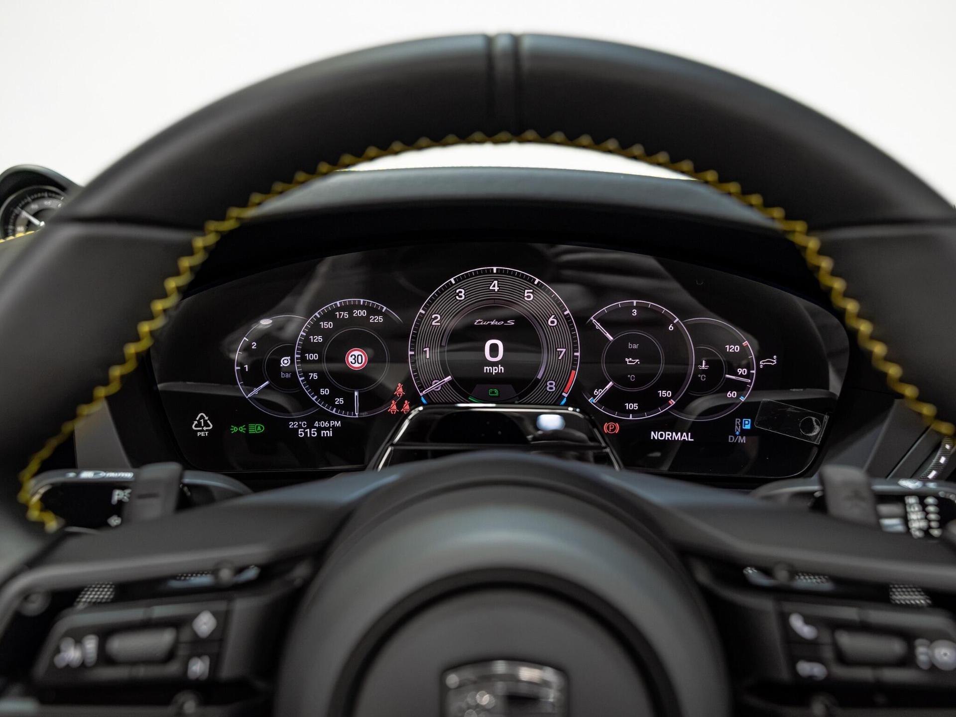 An interior shot of the driver instruments on a 2026 Porsche 911