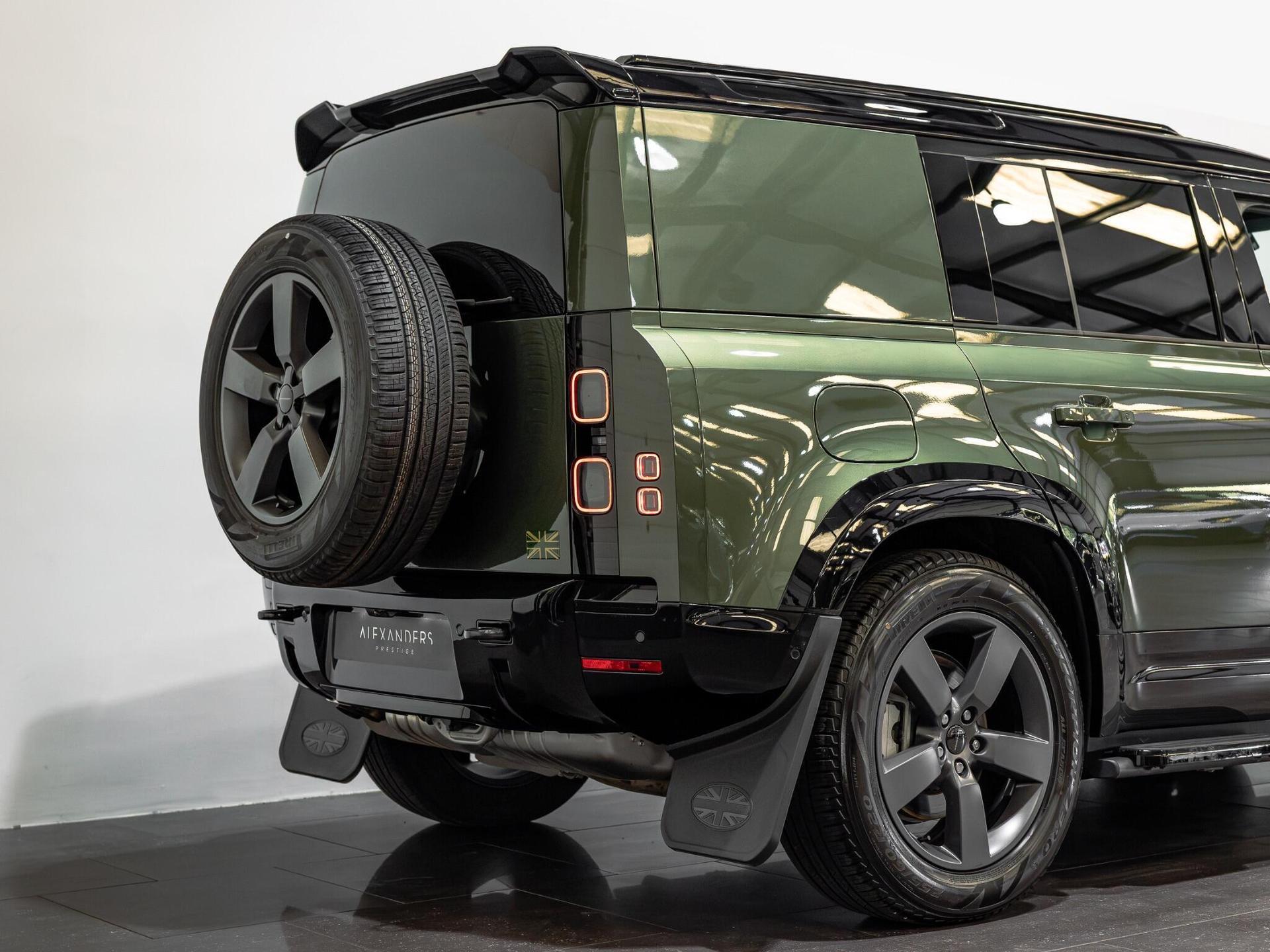 An exterior shot of the rear right on a 2026 Land Rover Defender 110