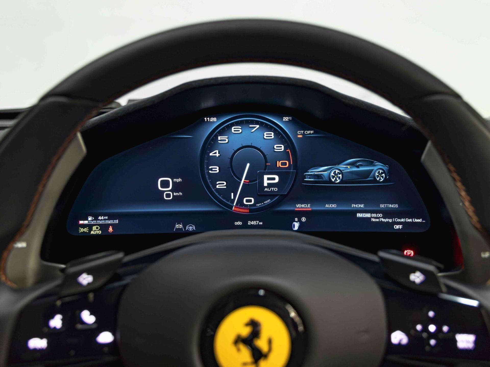 An interior shot of the driver instruments on a 2025 Ferrari 12Cilindri